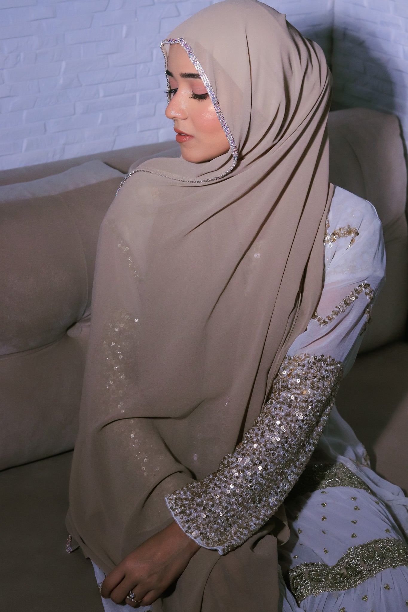 Crystal Hijab - Beige