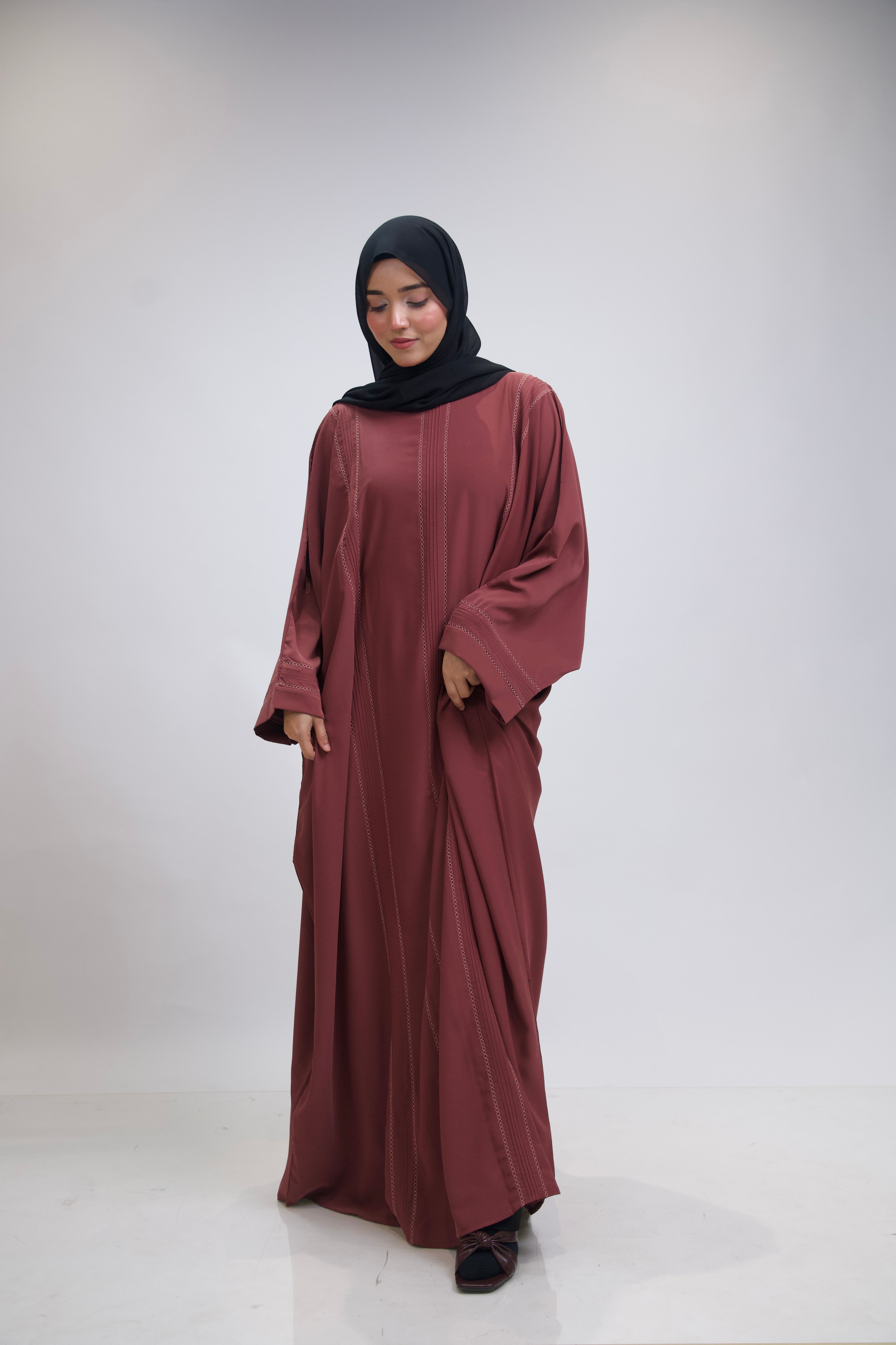 EMBROIDERED ABAYAH - Turkish Rose