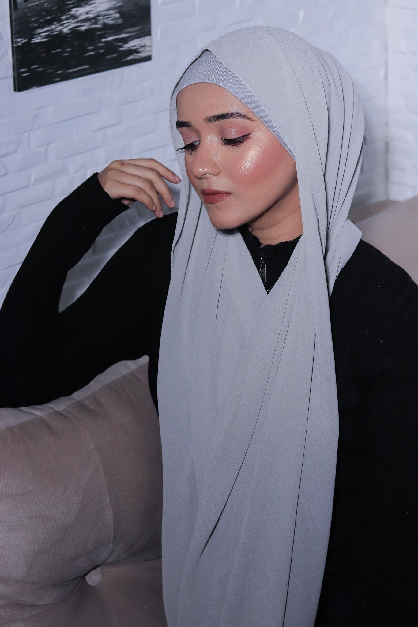 Matching Hijab Set - Grey