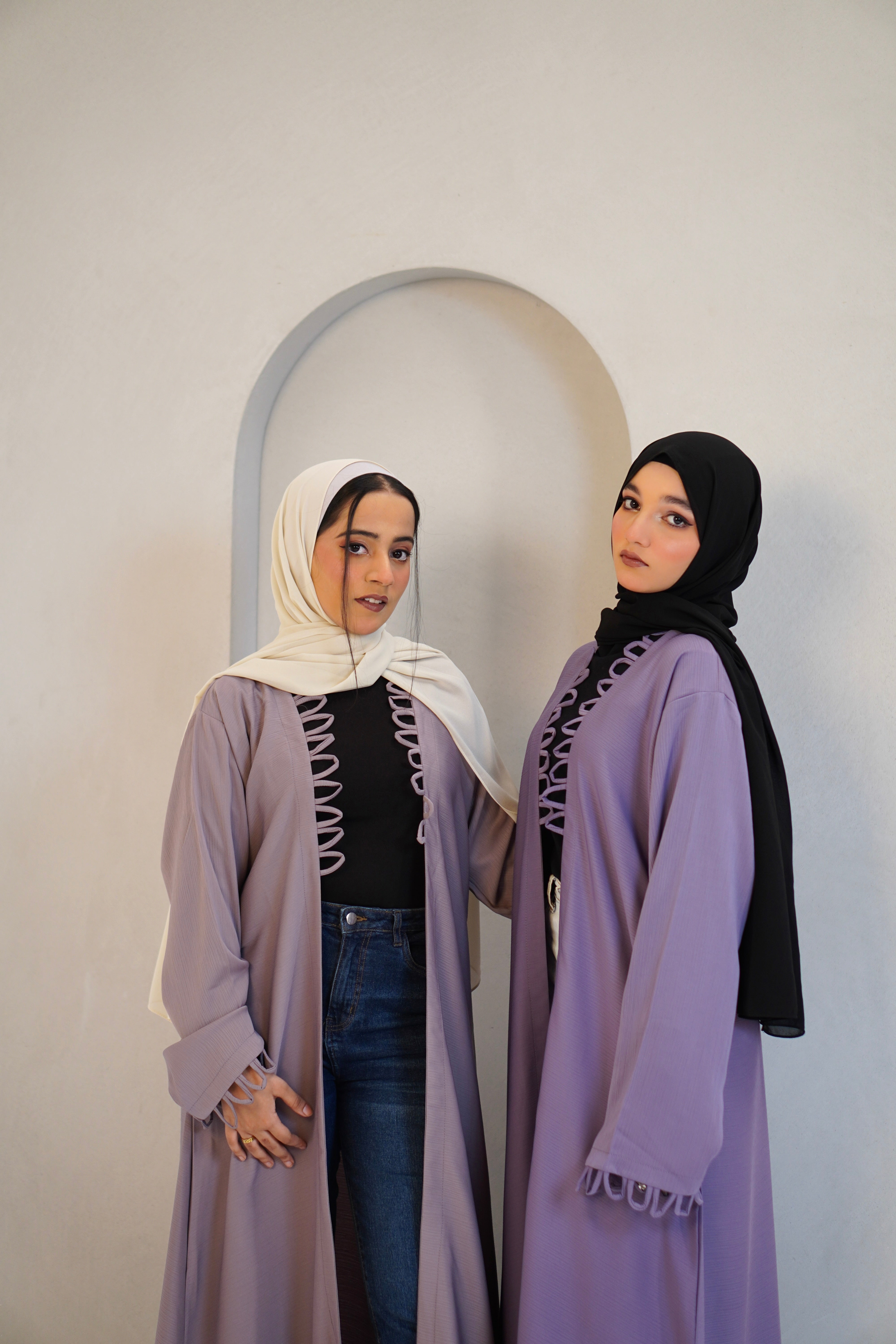 Tie Knot Shrug Abayah - Dusty Lilac