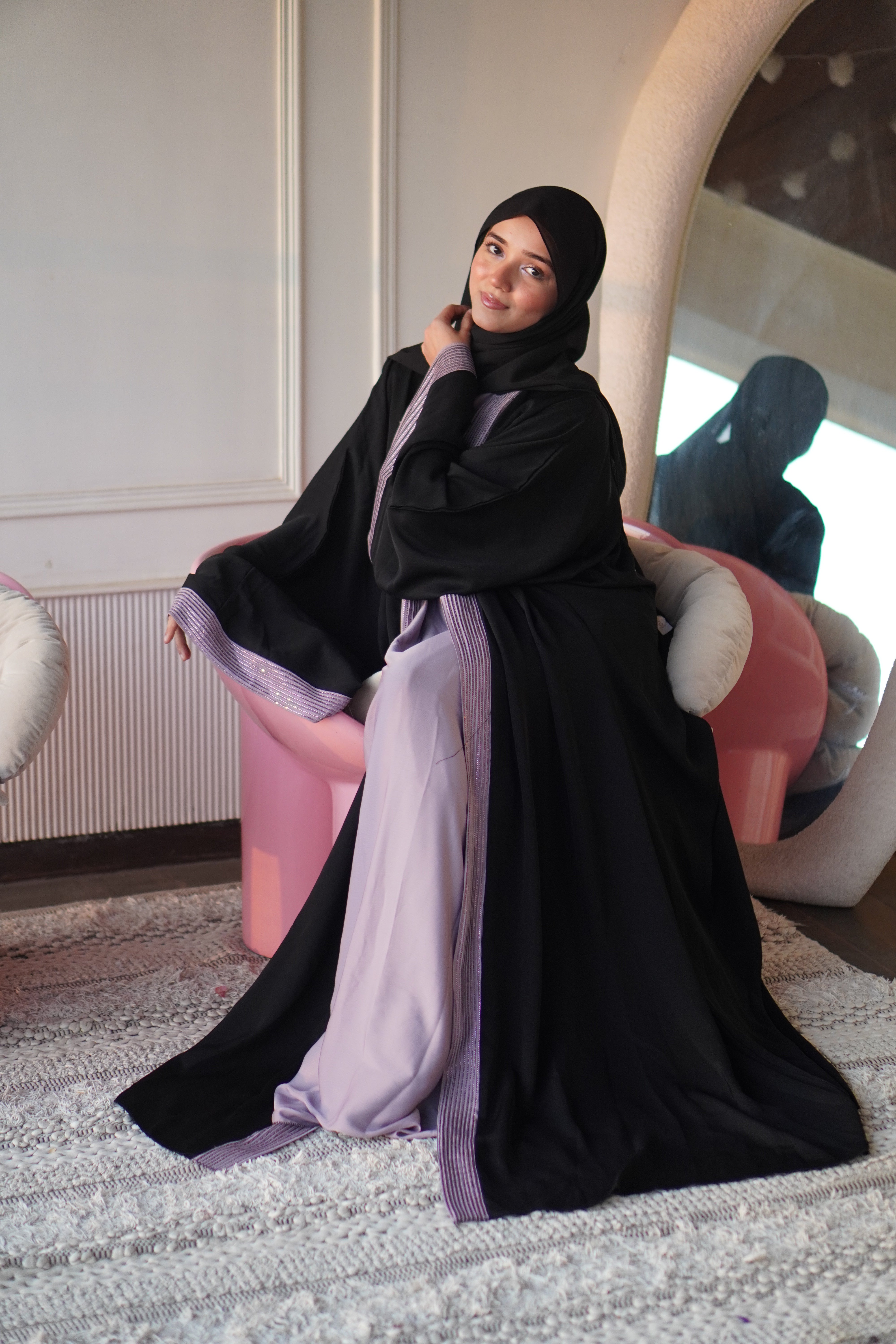 Rayah Pink Stone Abayah