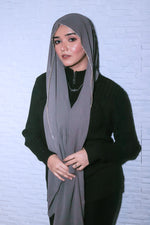 Rhinestone Hijab - Sterling Grey