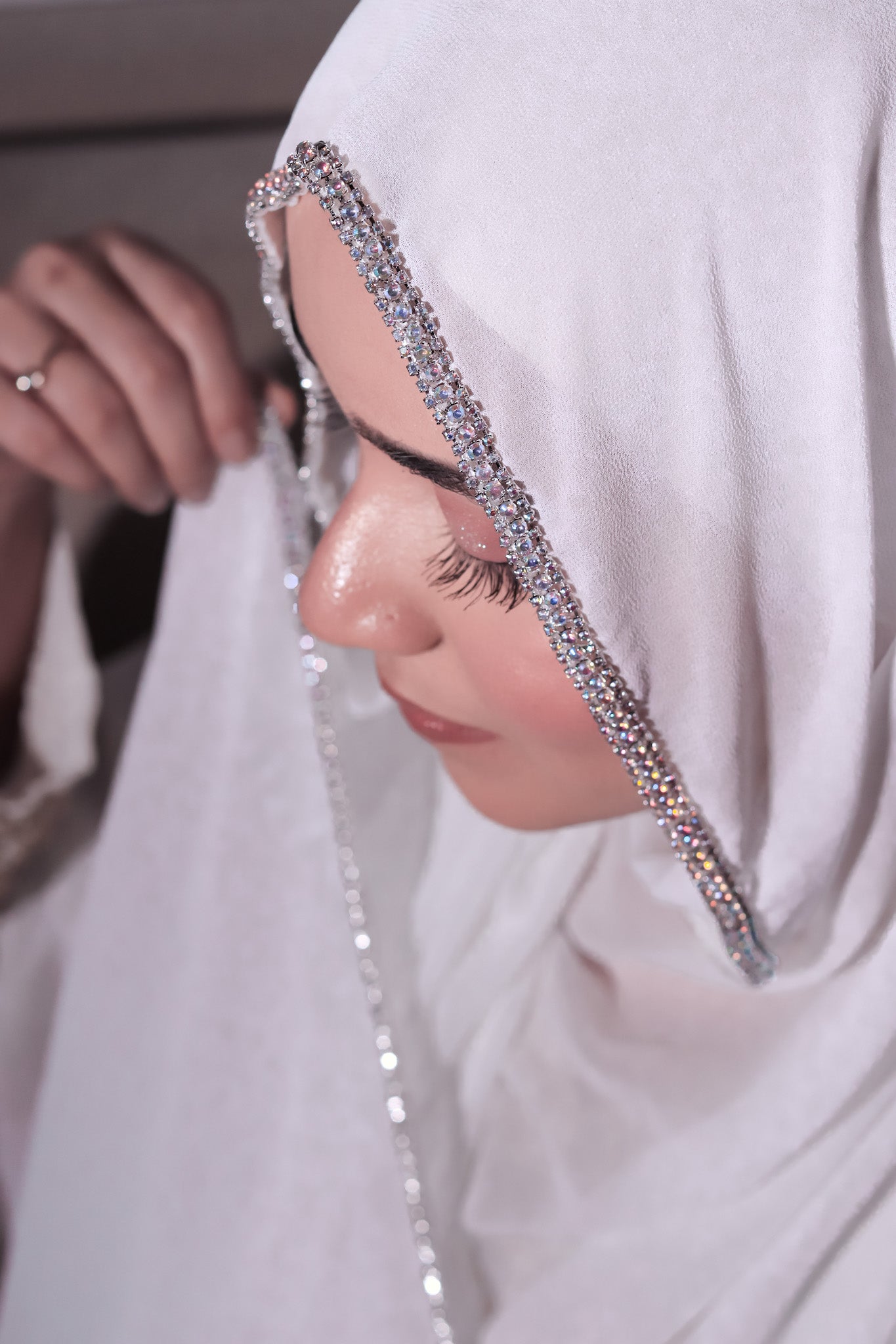 Crystal Hijab - White