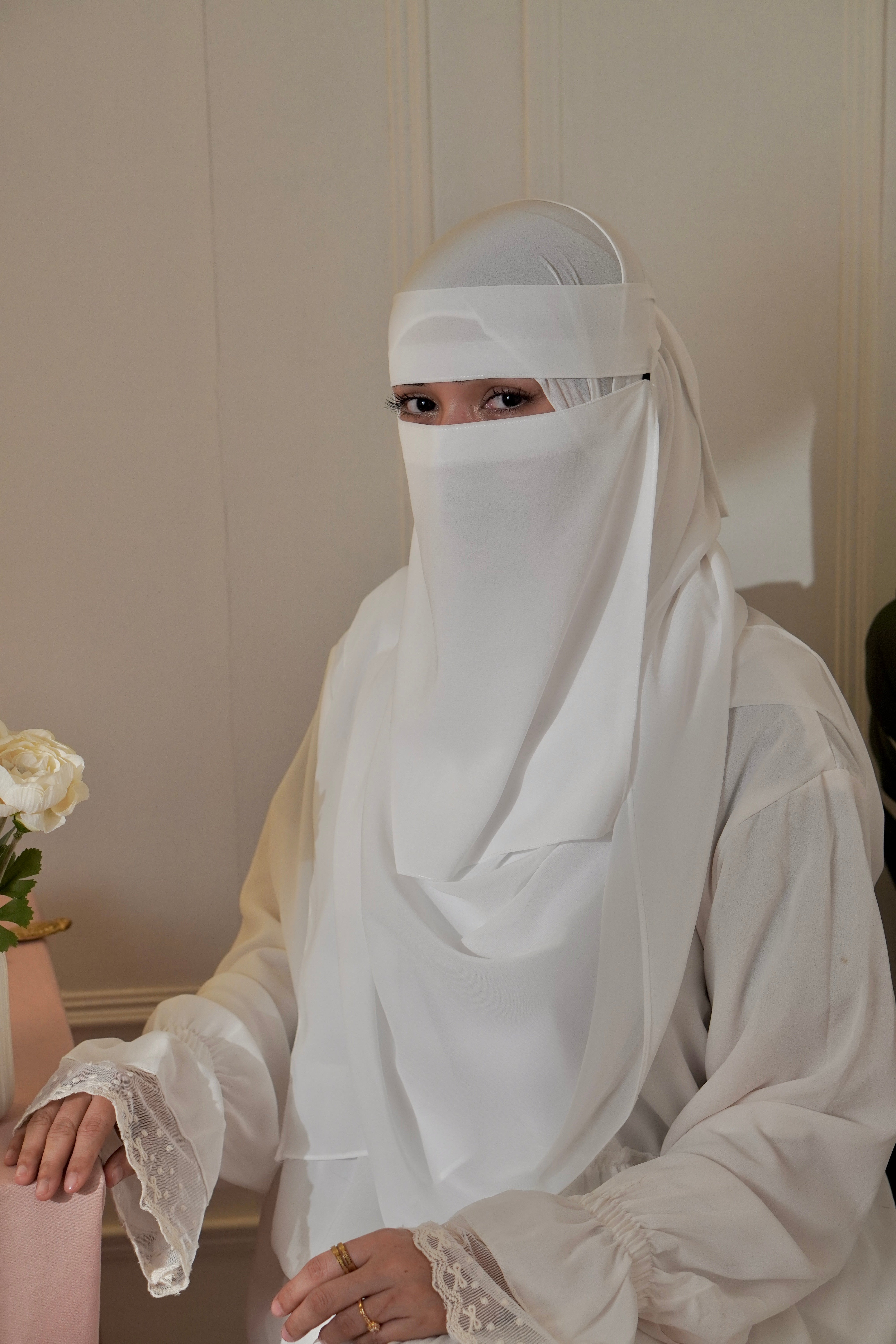 Matching Niqab Set - White