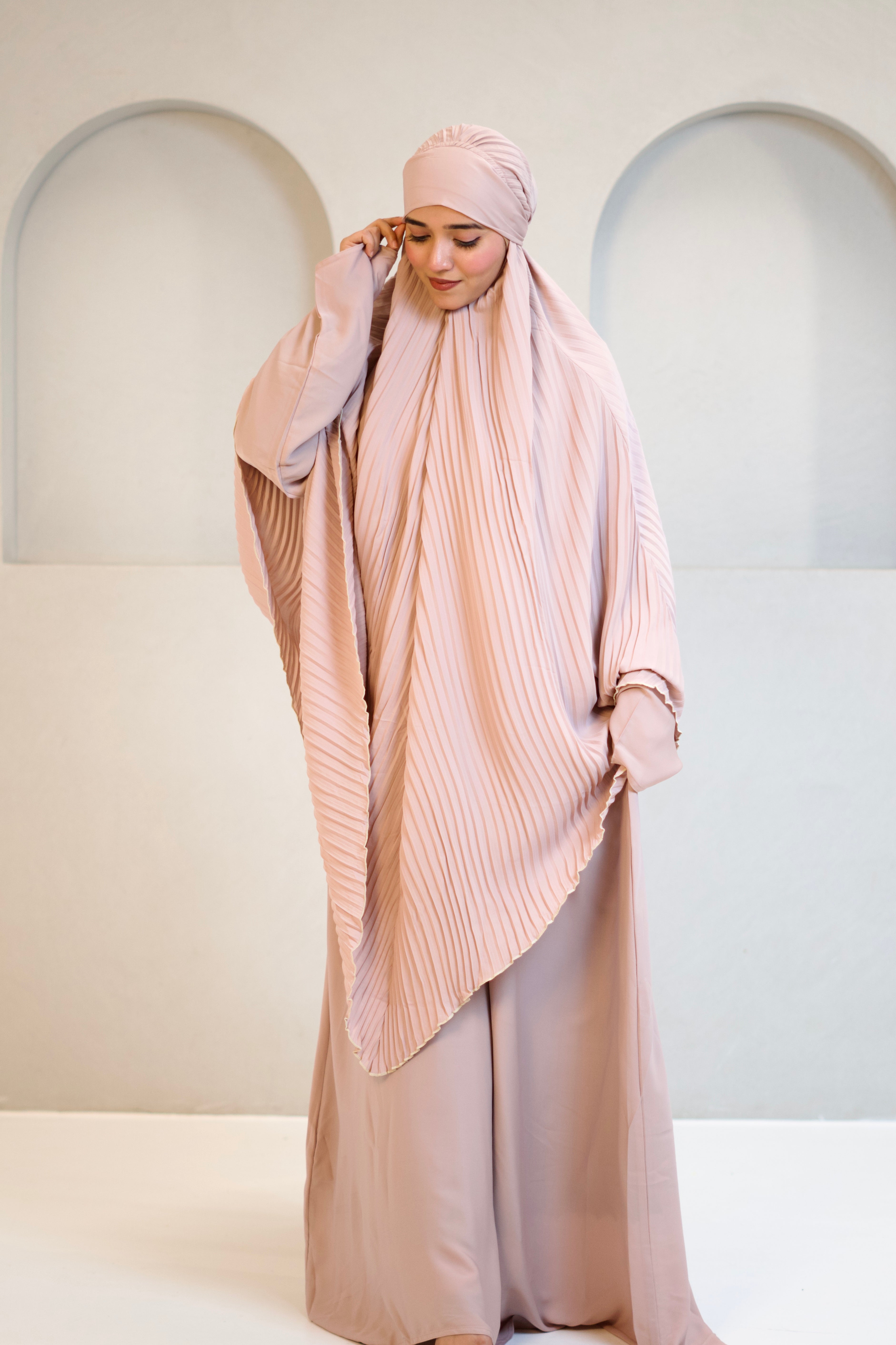 PLEATED KHIMAR SET