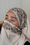 EMBROIDERED HIJAB - Crème