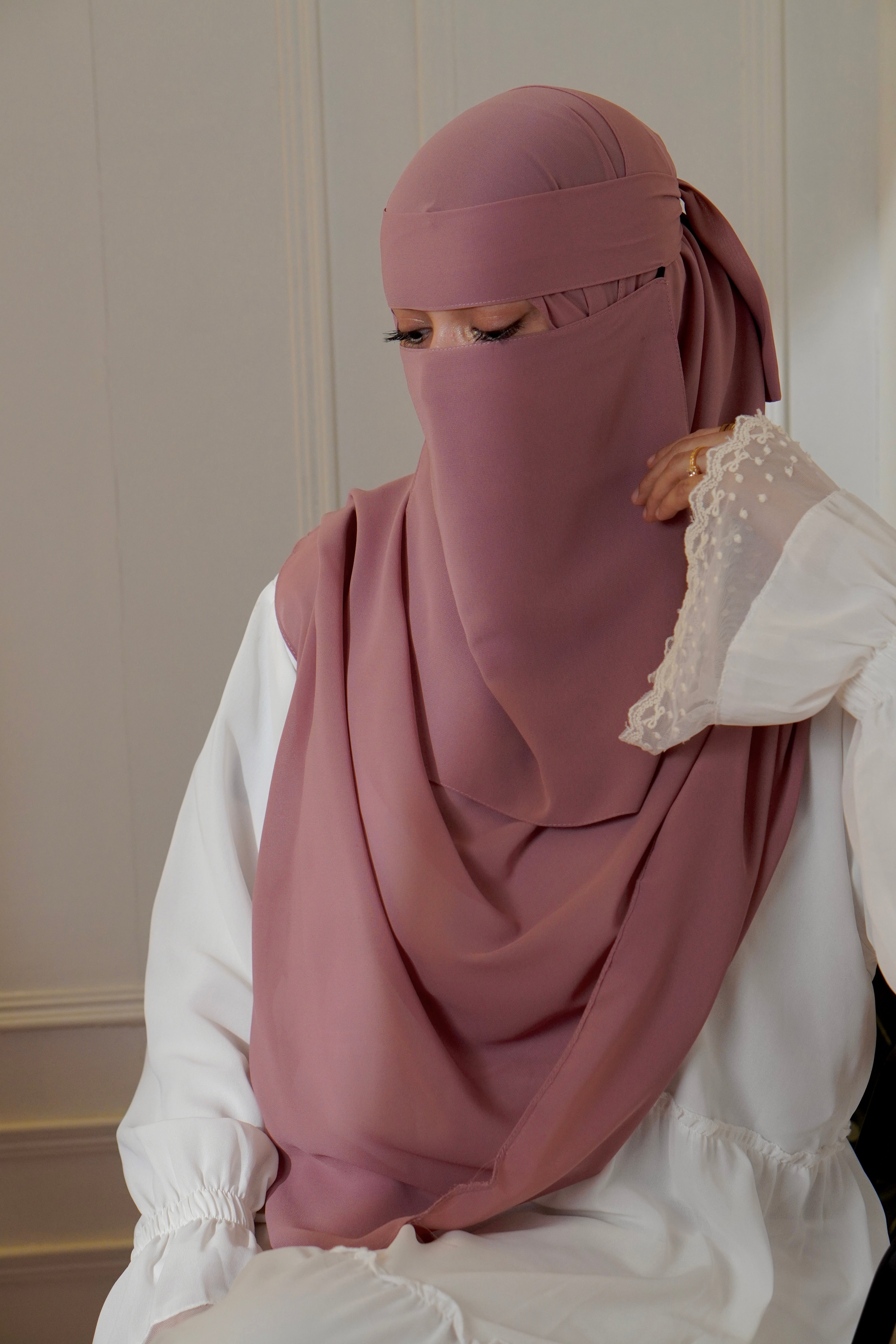 Matching Niqab Set - Rose Pink
