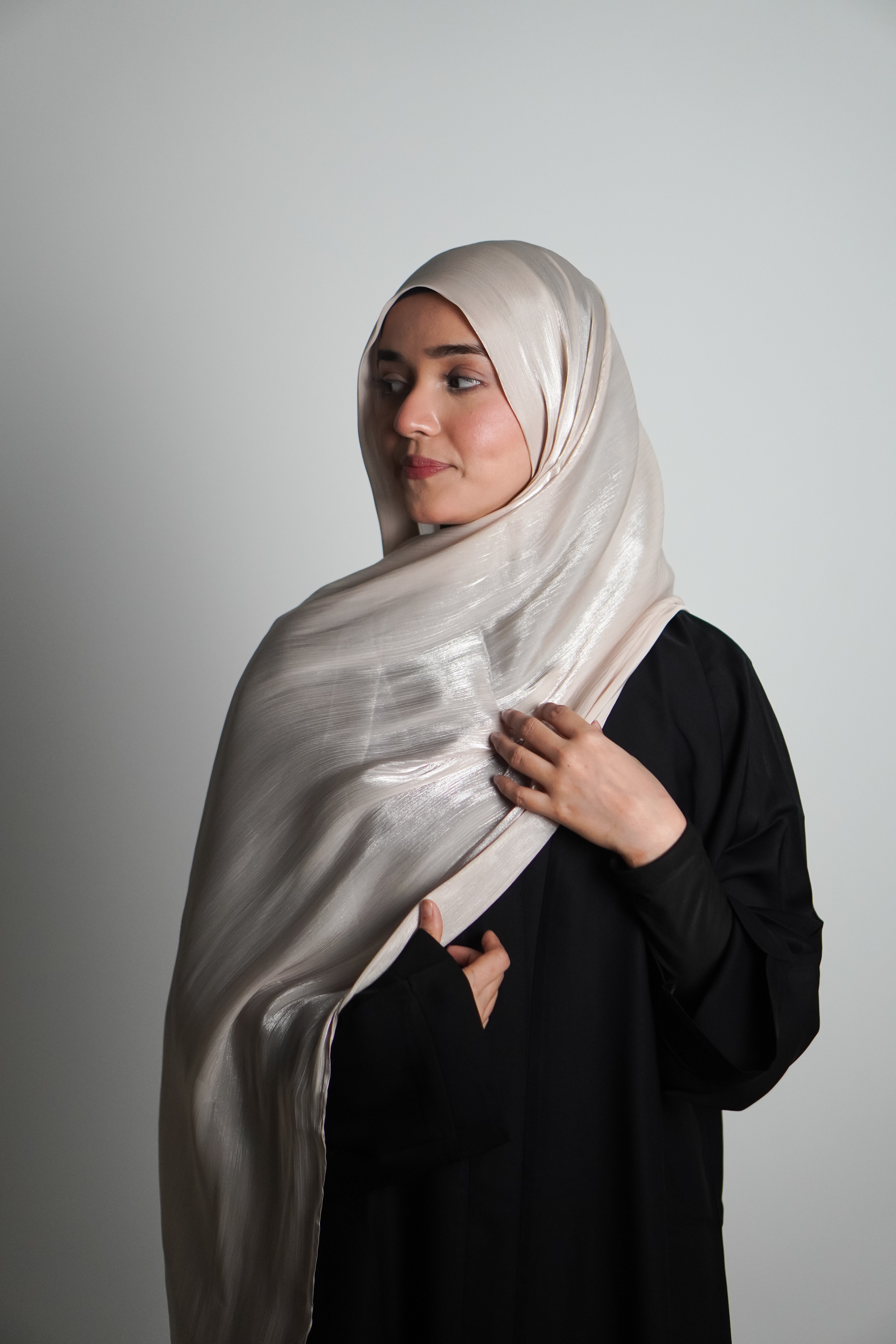 Premium Organza Hijab - Cremè Gold
