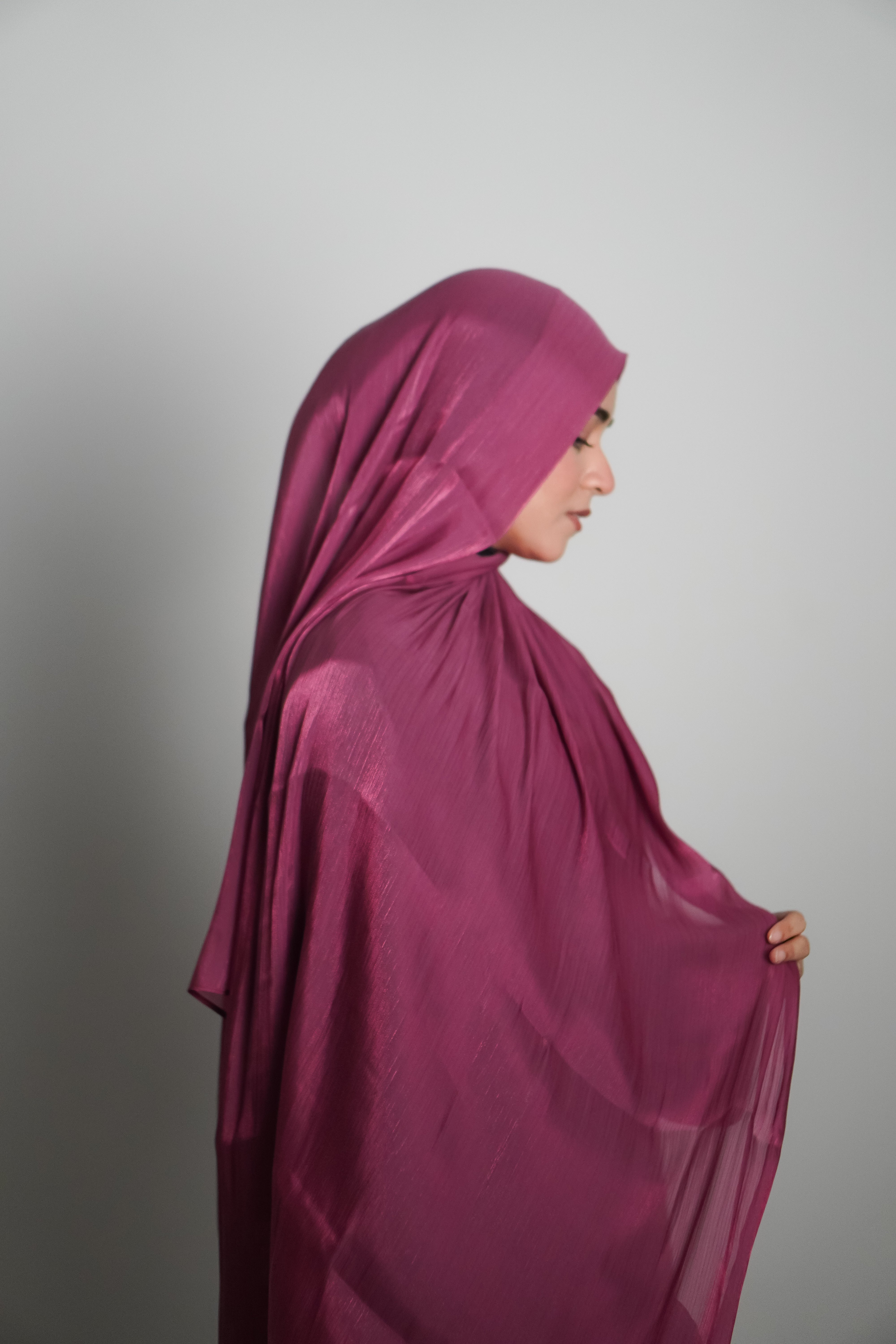 Premium Organza Hijab - Rose Pink