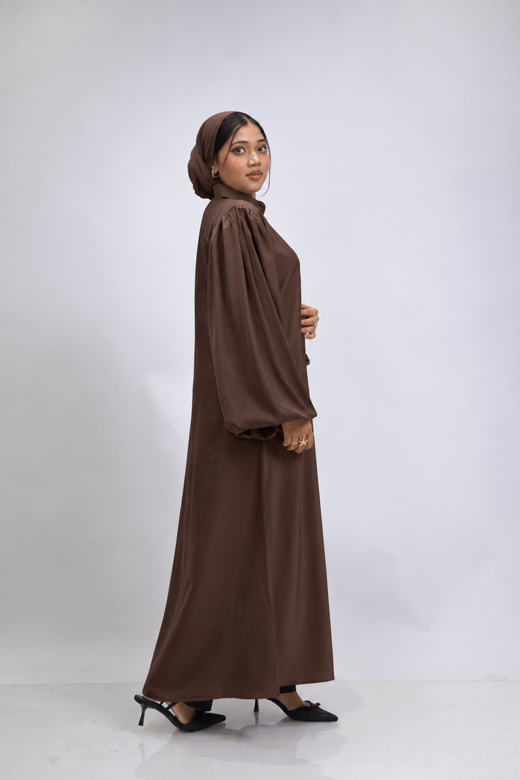 BALLOON SLEEVES ABAYAH - BROWN
