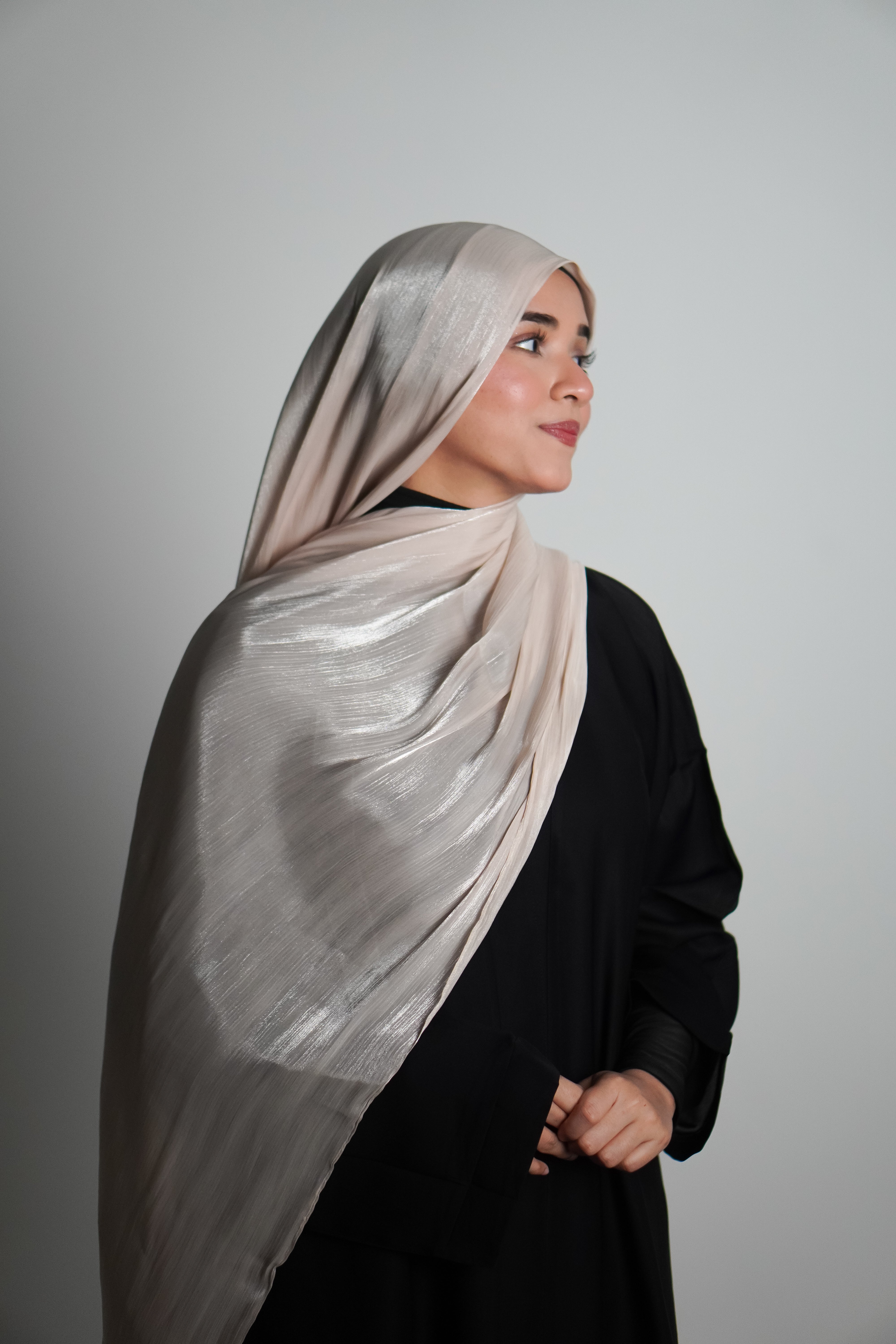 Premium Organza Hijab - Cremè Gold