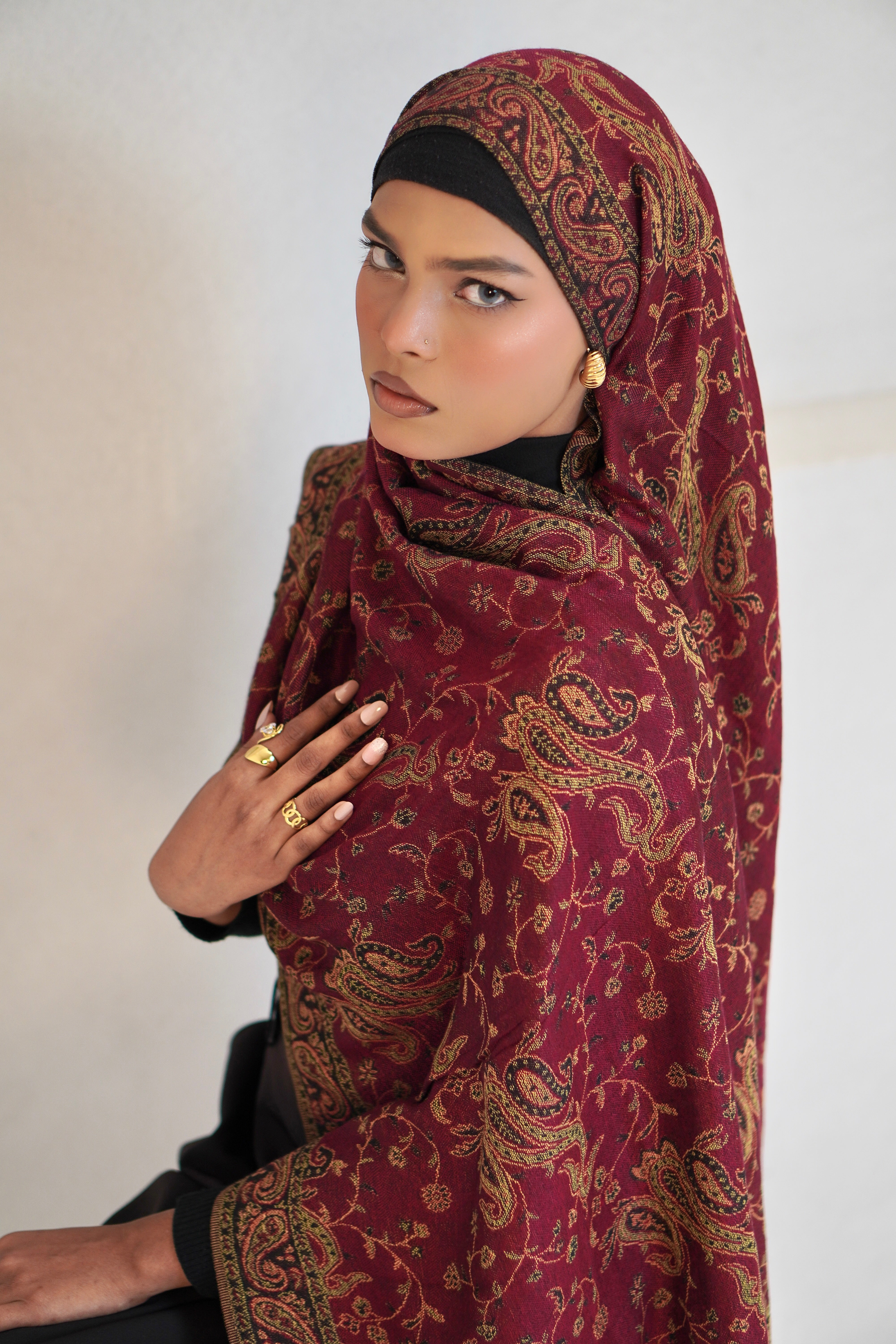 Pashmina Hijab - Mehroon