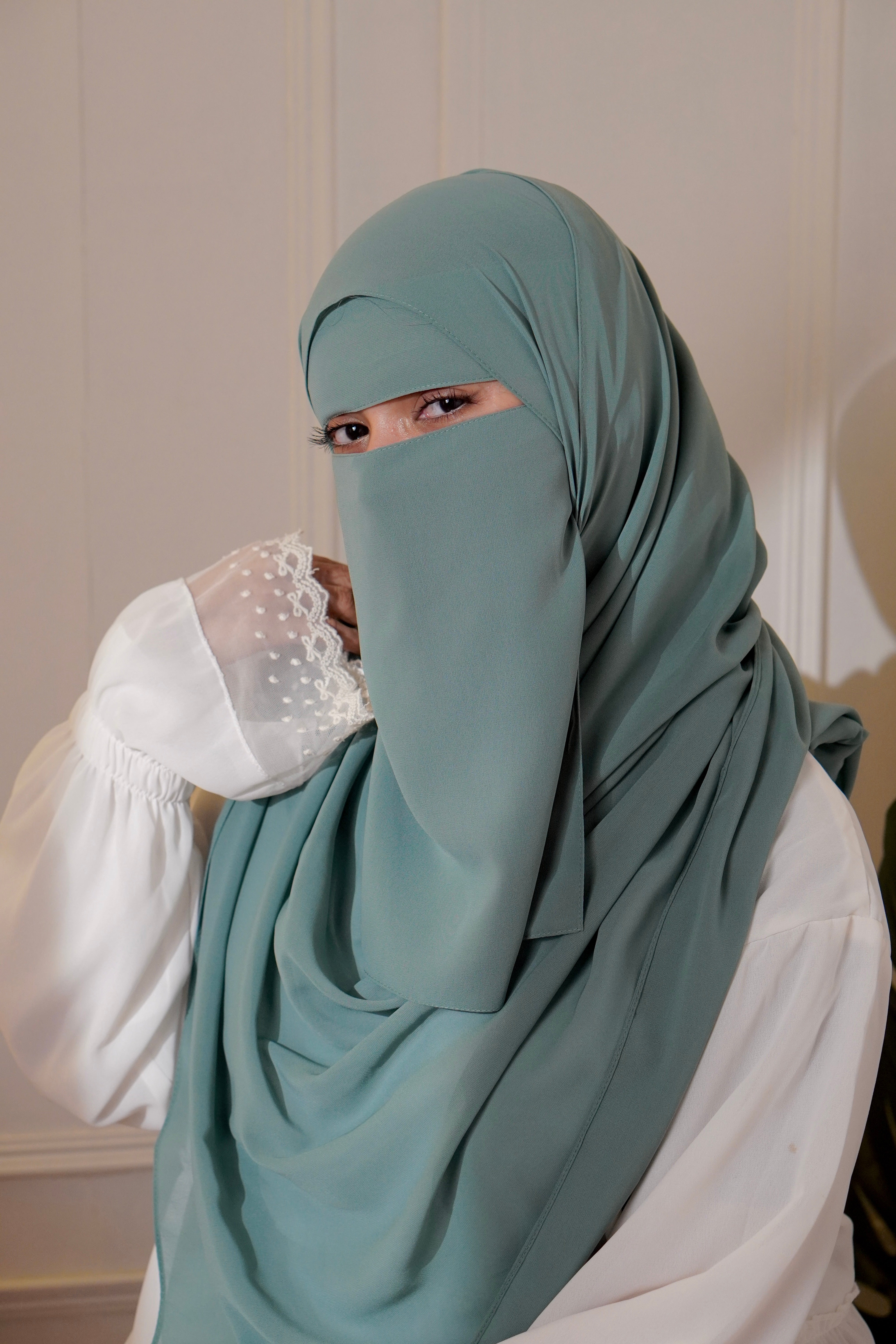 Matching Niqab Set - Sea Green