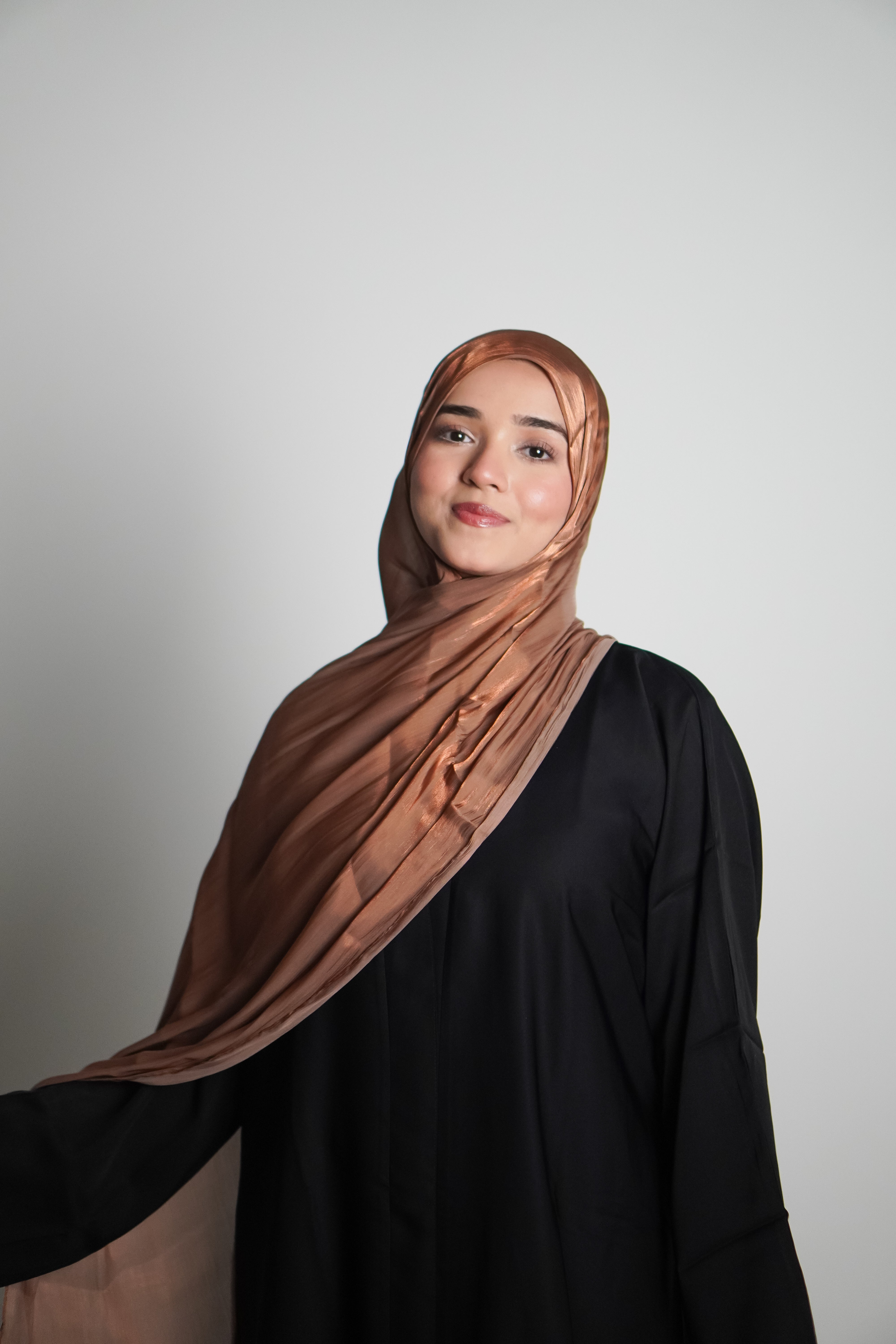 Premium Organza Hijab - Caramel Brown