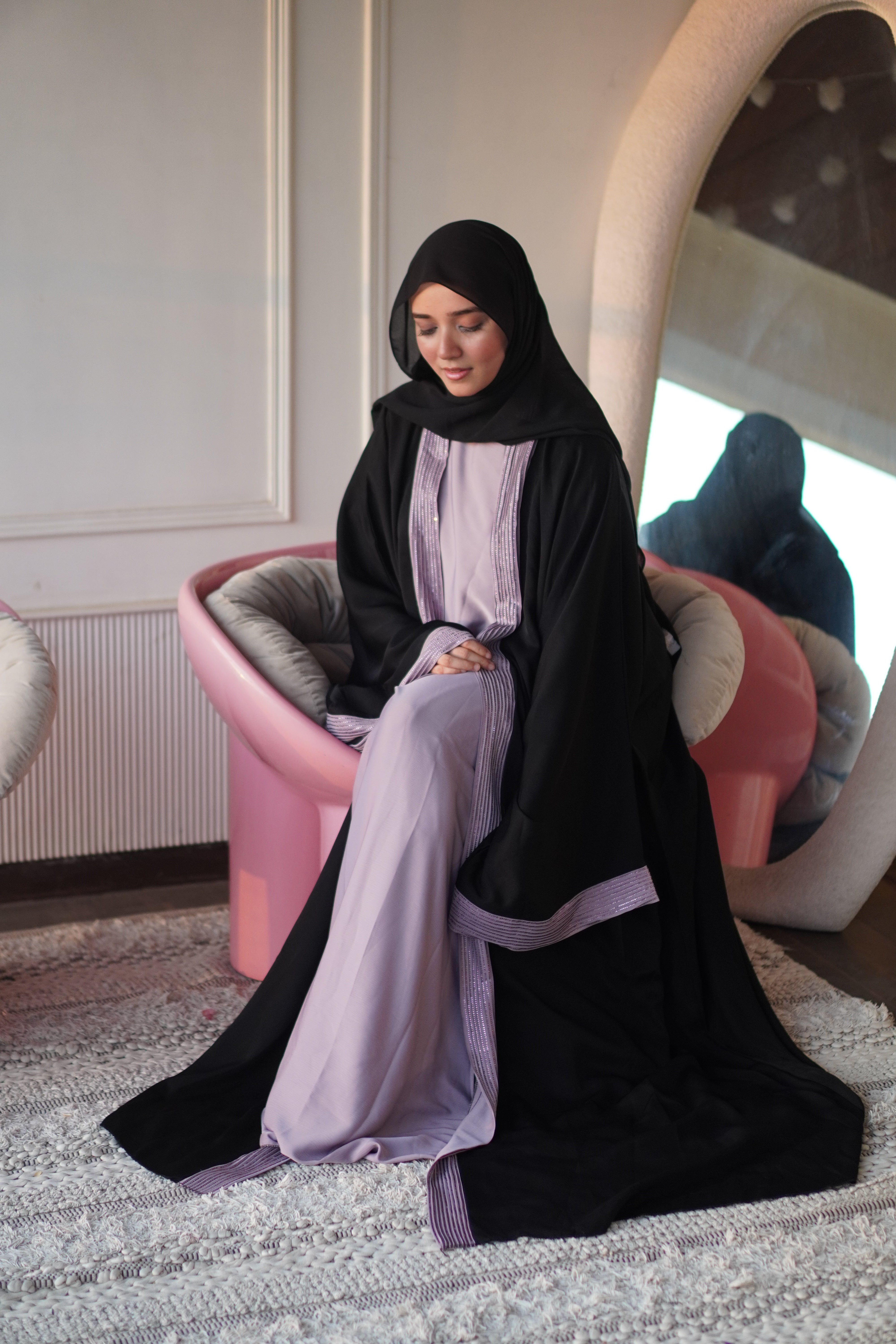 Rayah Pink Stone Abayah