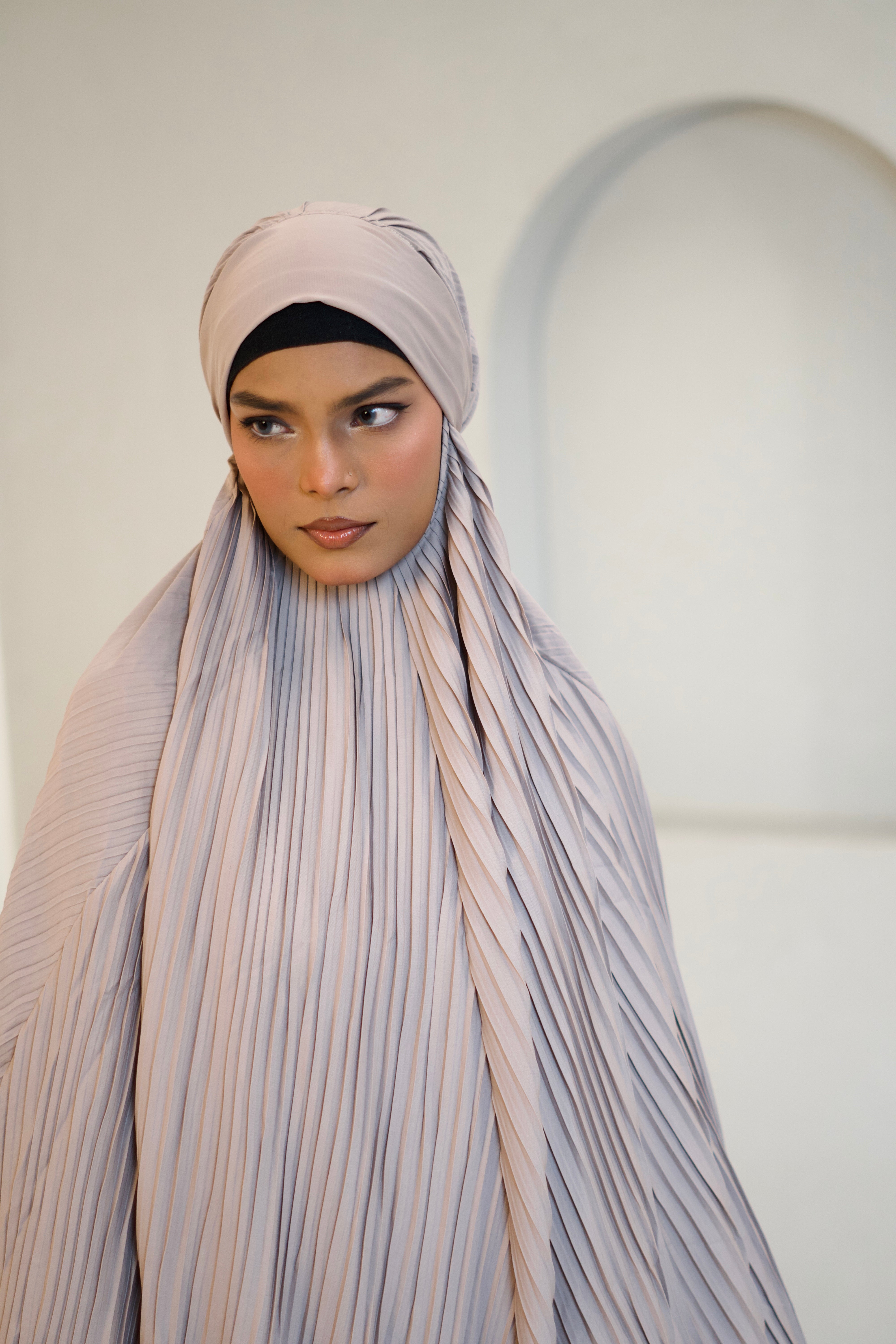 PLEATED KHIMAR SET