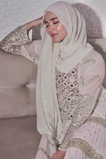 Rhinestone Hijab - White