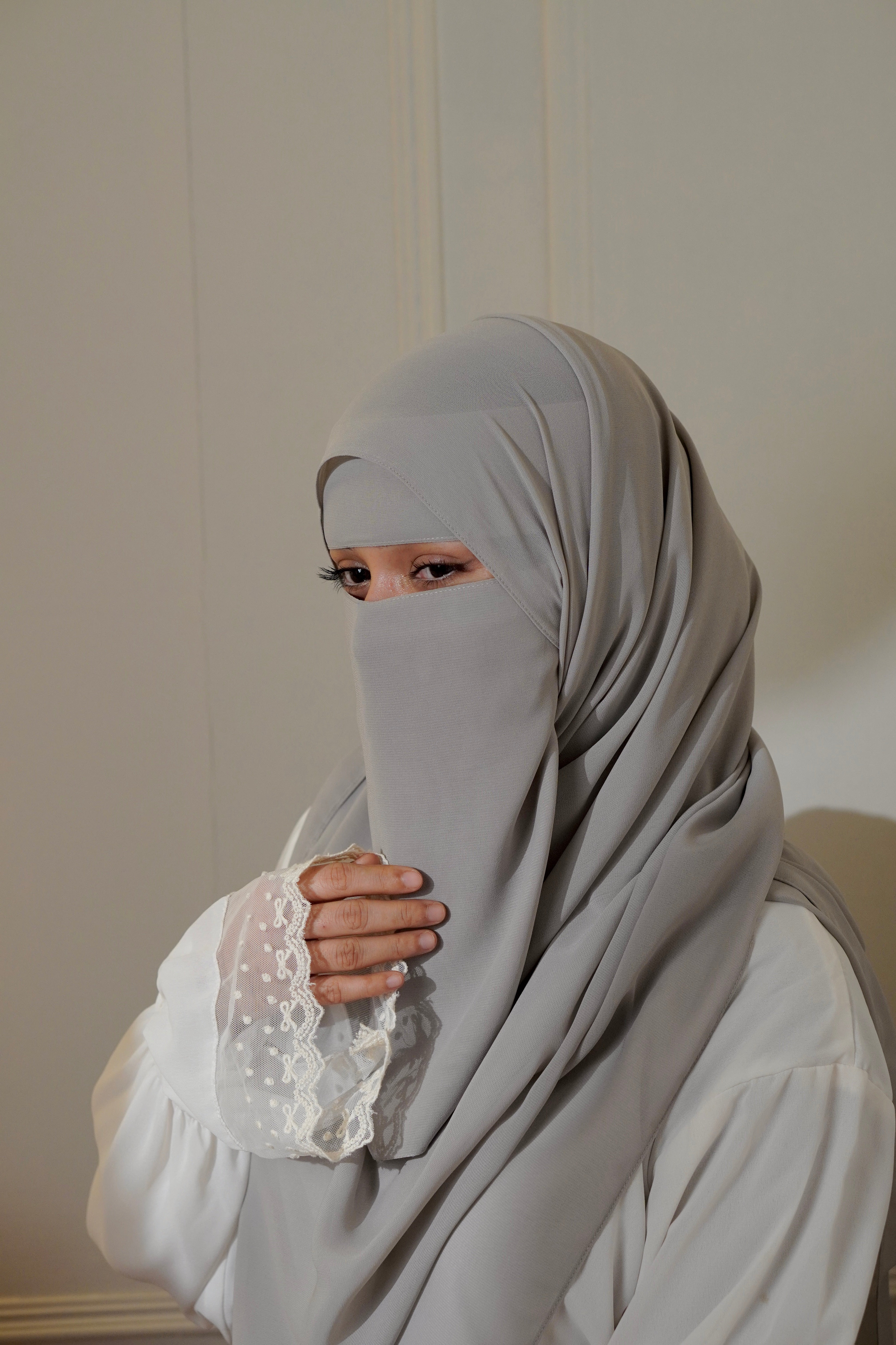 Matching Niqab Set - Grey