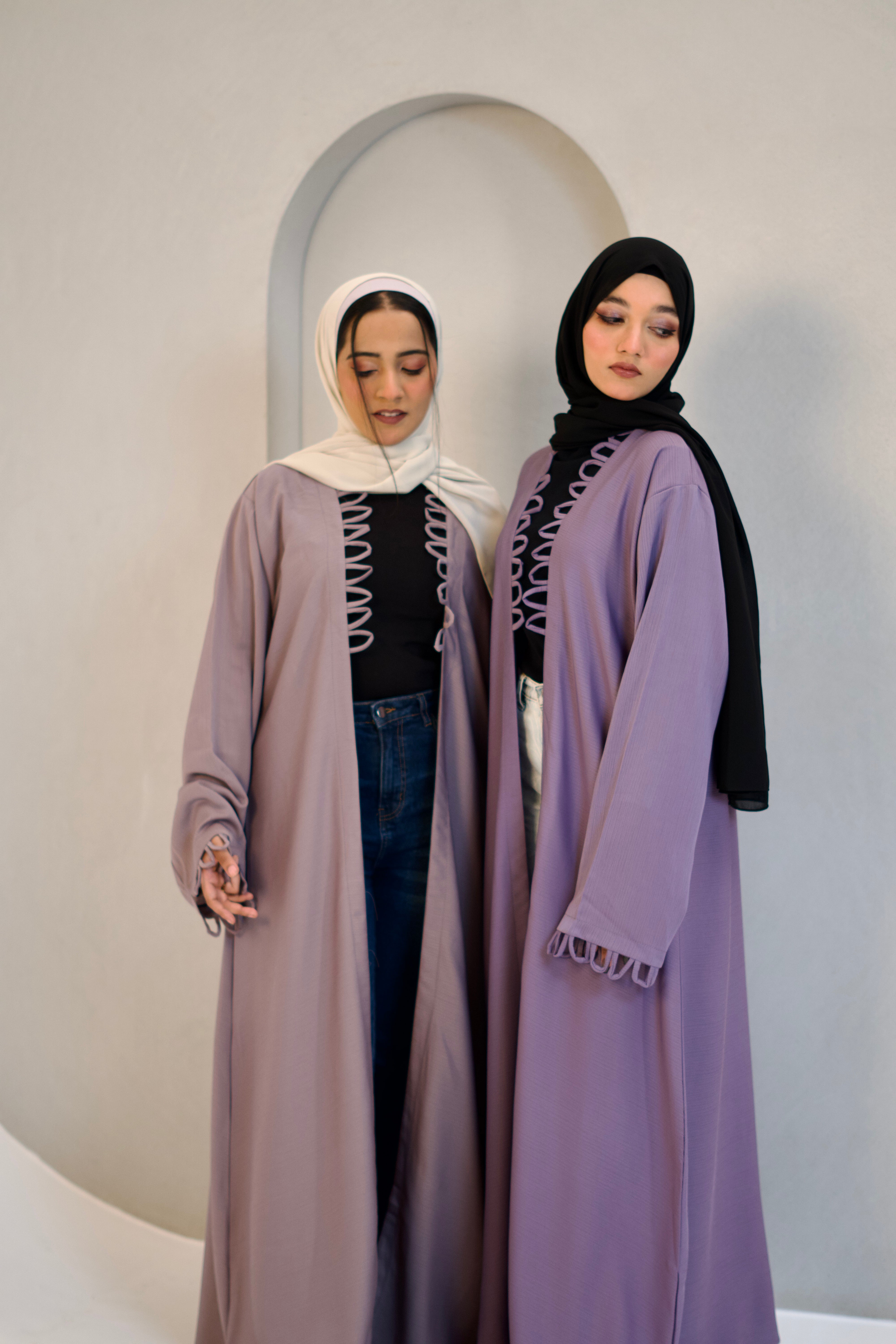 Tie Knot Shrug Abayah - Dusty Lilac