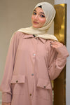 Modest Shirt Dress - Blush Pink