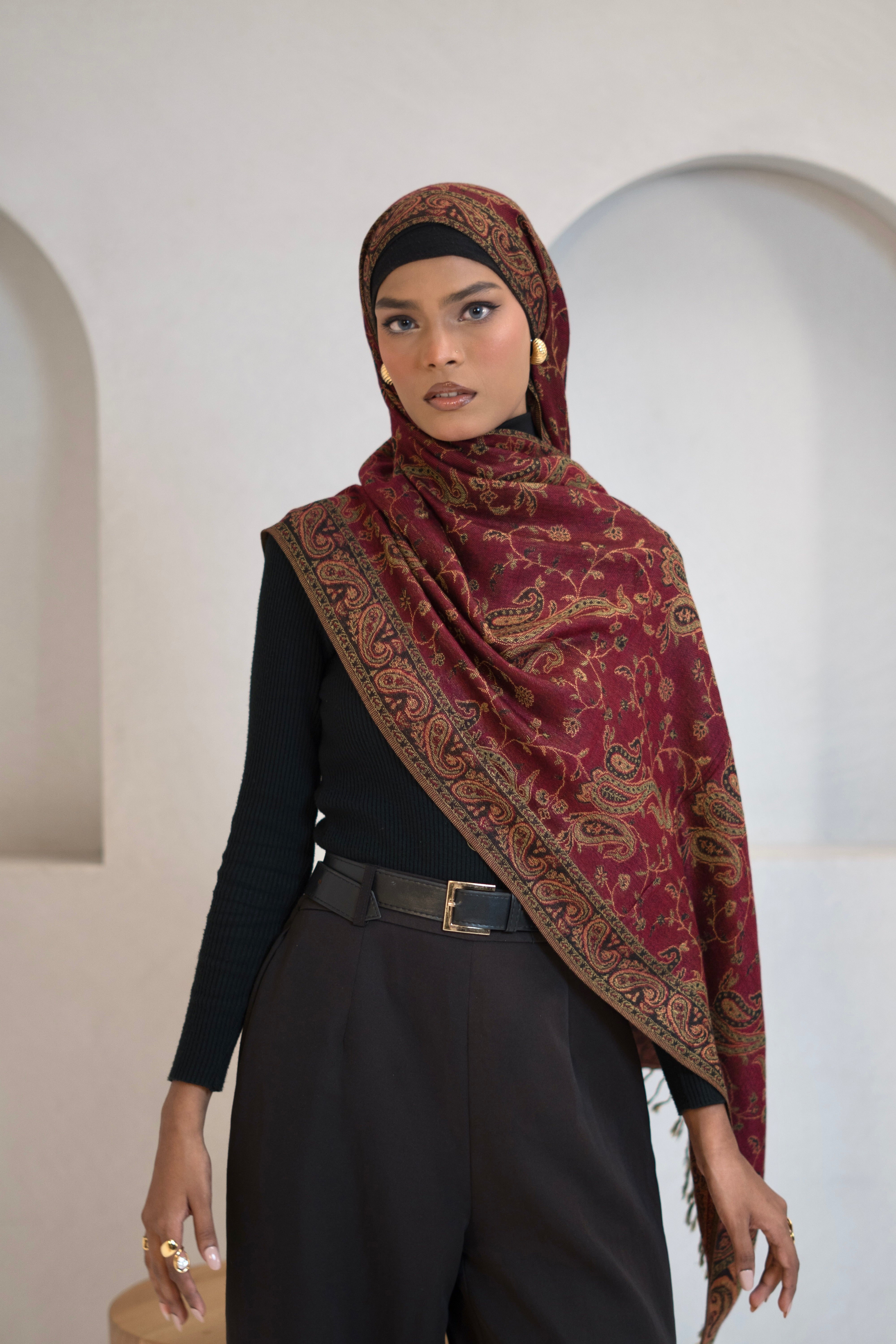 Pashmina Hijab - Mehroon