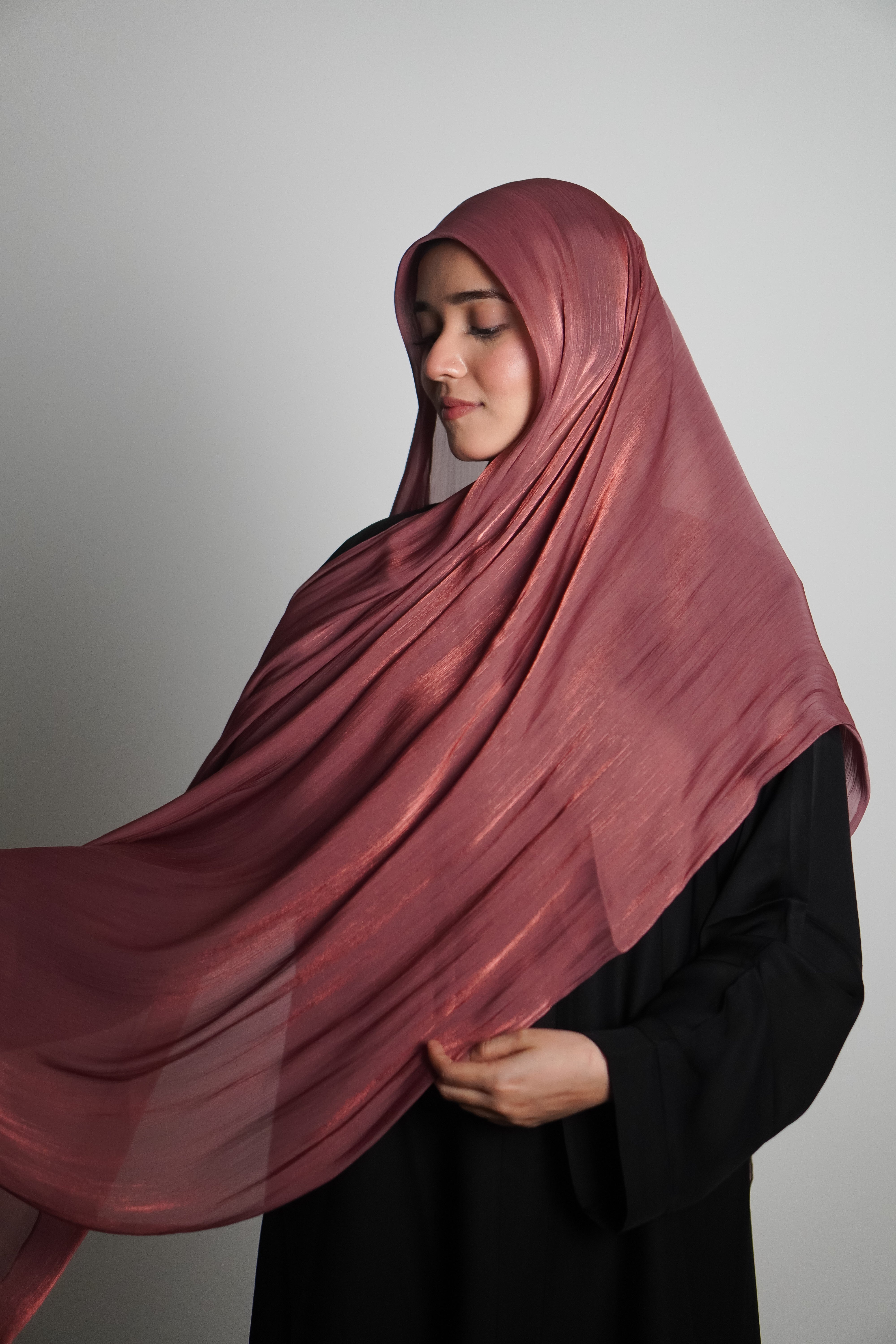 Premium Organza Hijab - Turkish Rose