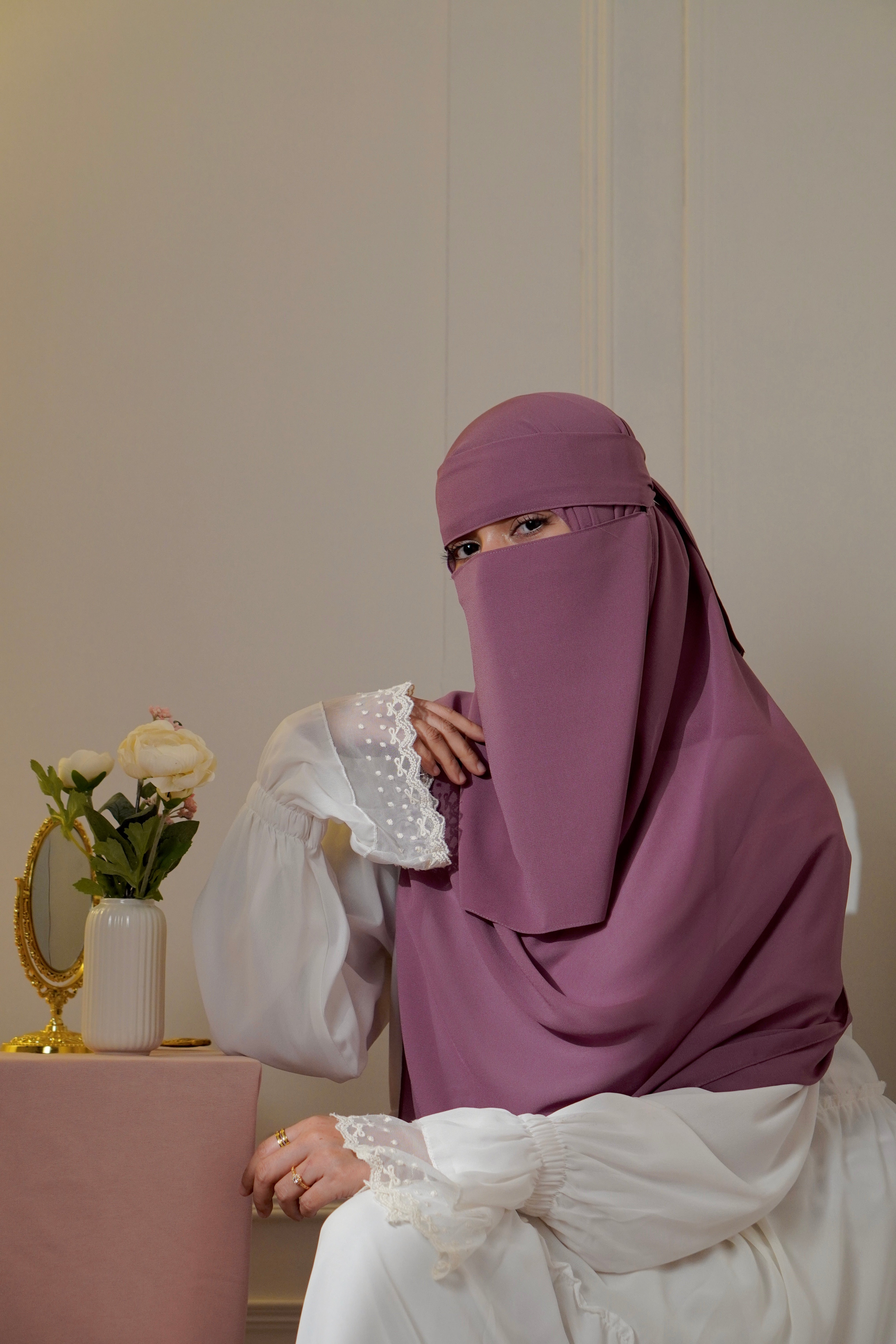 Matching Niqab Set - Mauve