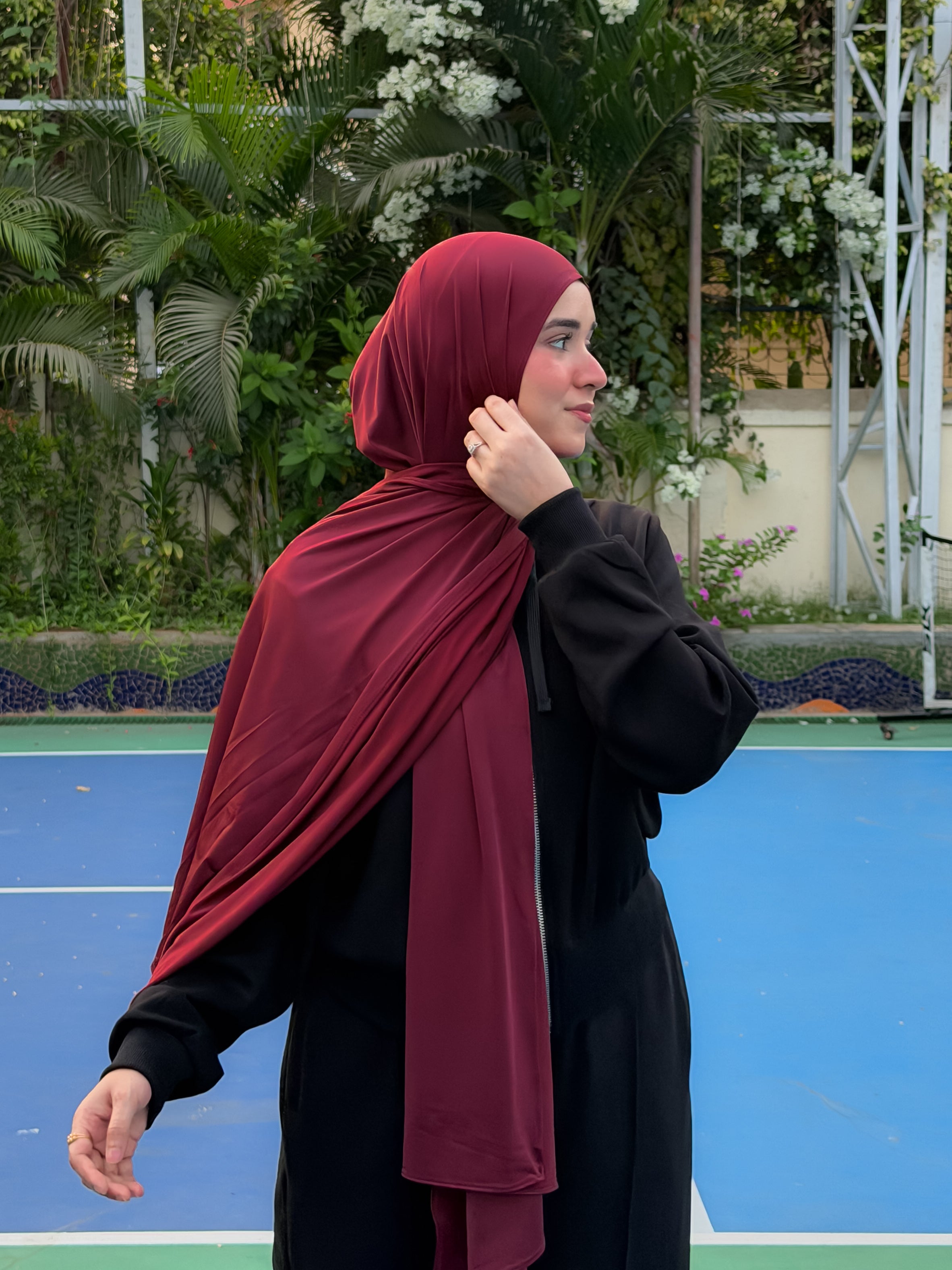 Premium Liquid Jersey - Cherry Noir