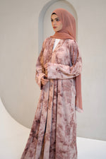 EARTHY PRINT ABAYAH - PASTEL