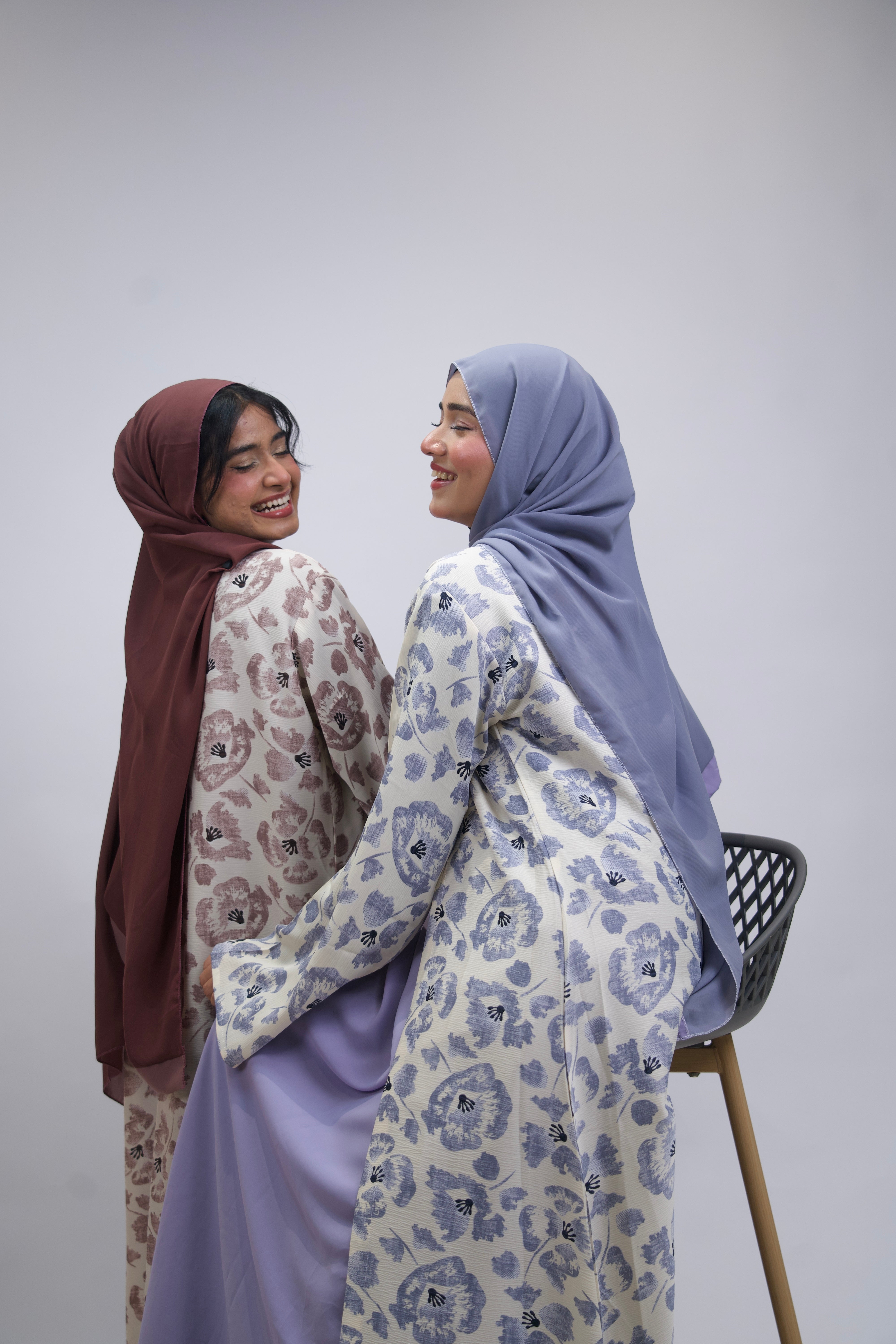 FLORAL PRINTED ABAYAH - LILAC