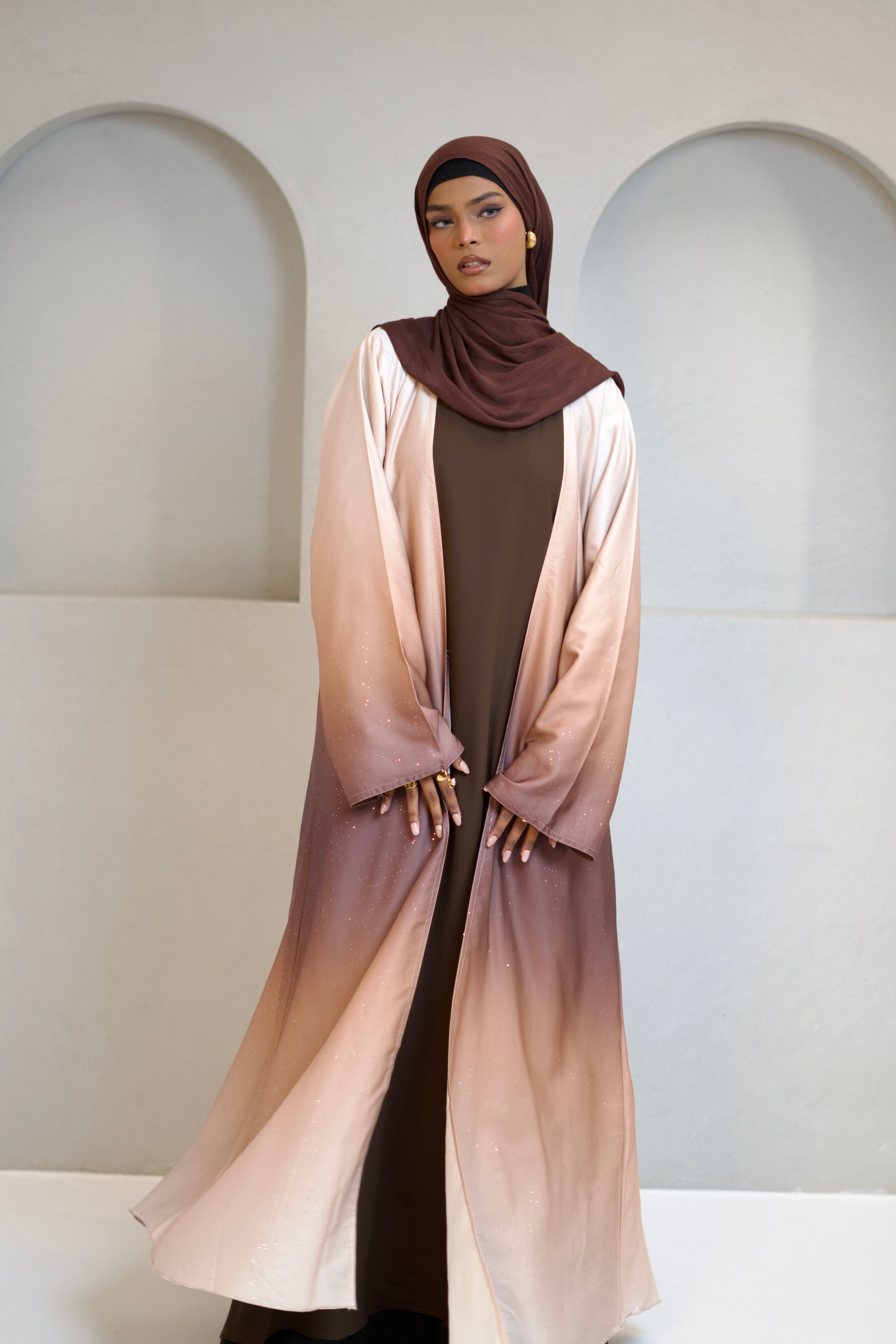 Ombrè Shimmer Abayah - Sunset