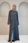 Modest Shirt Dress - Sterling Grey