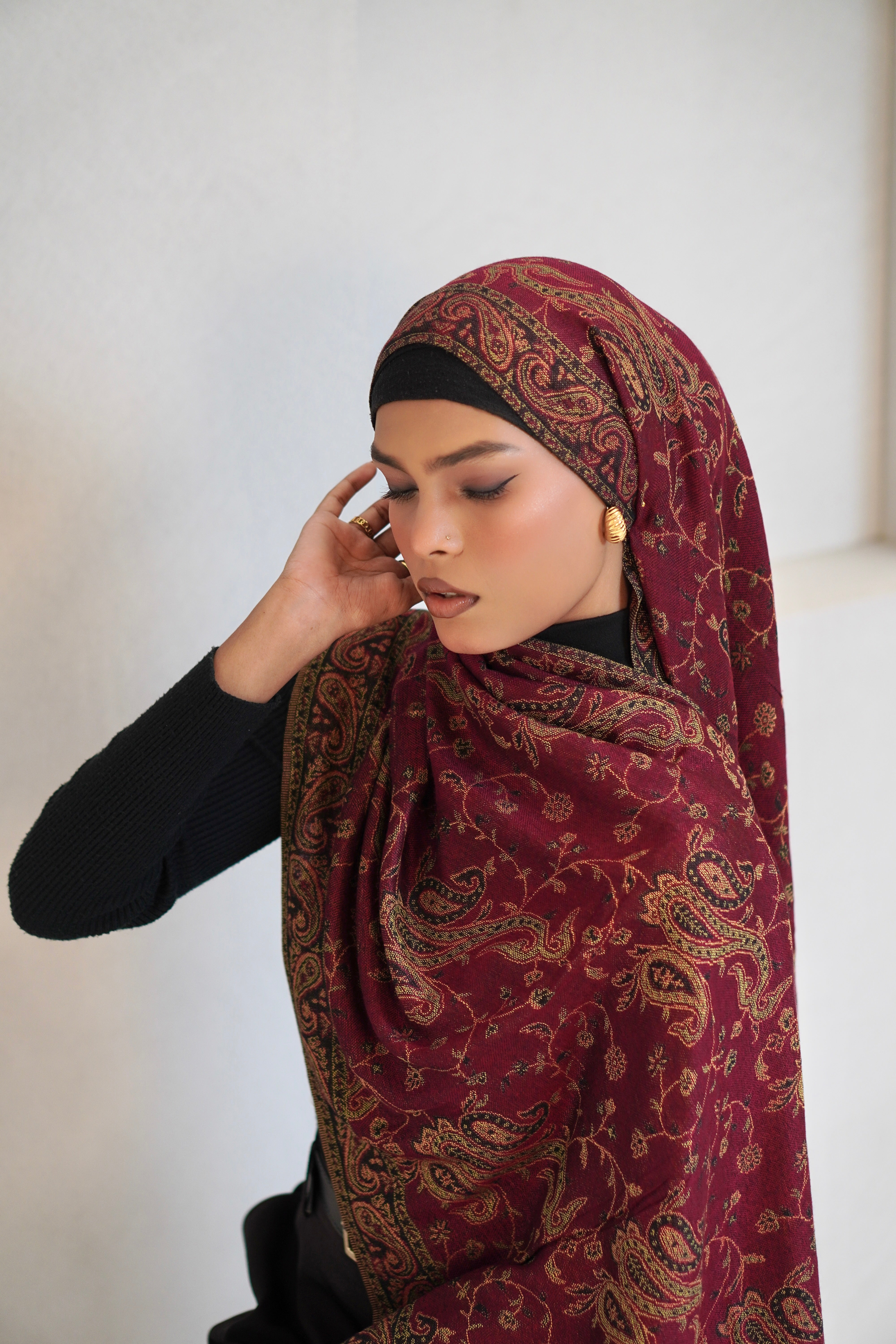 Pashmina Hijab - Mehroon