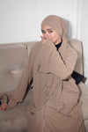 Rhinestone Abayah - Dusky Sand