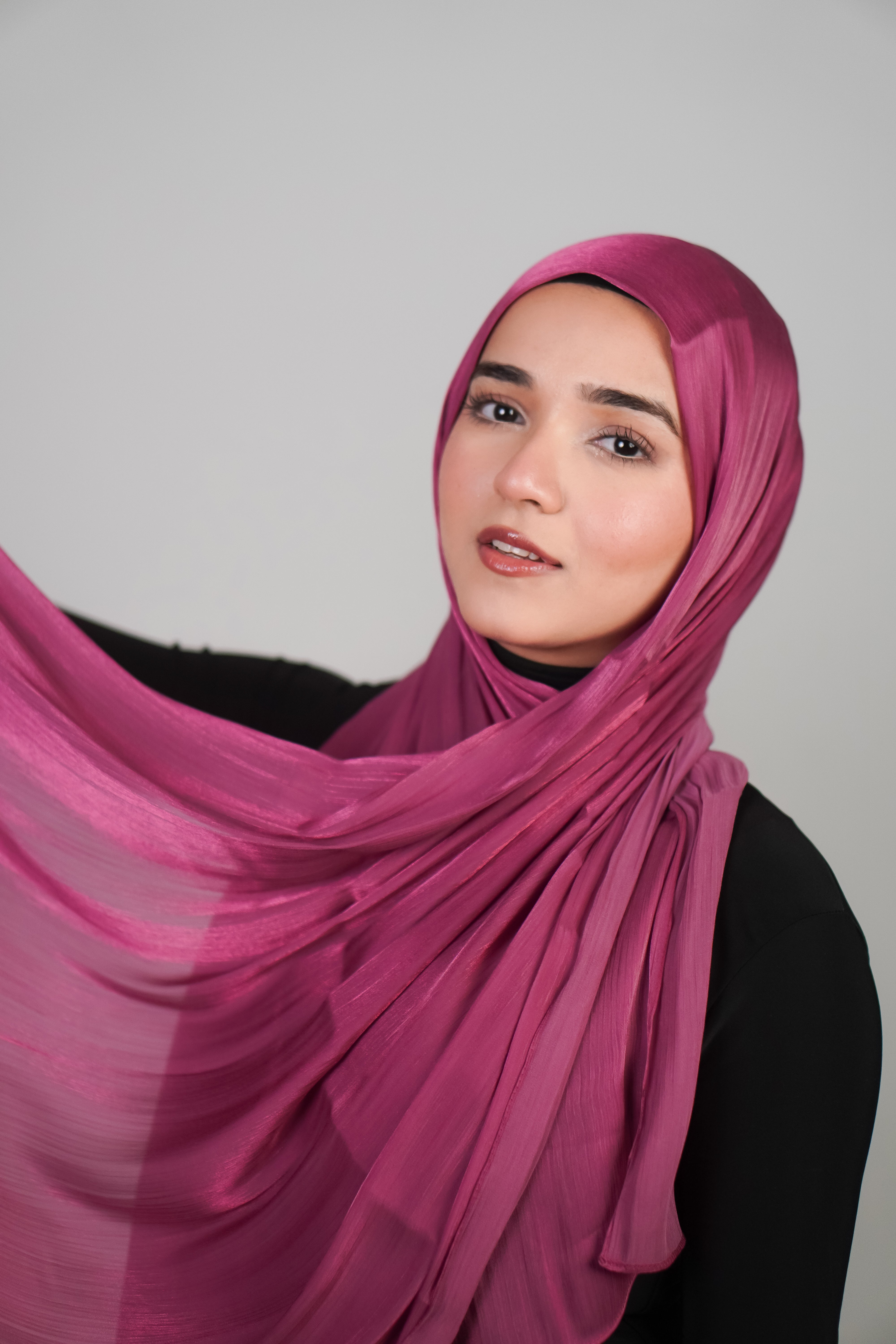 Premium Organza Hijab - Rose Pink