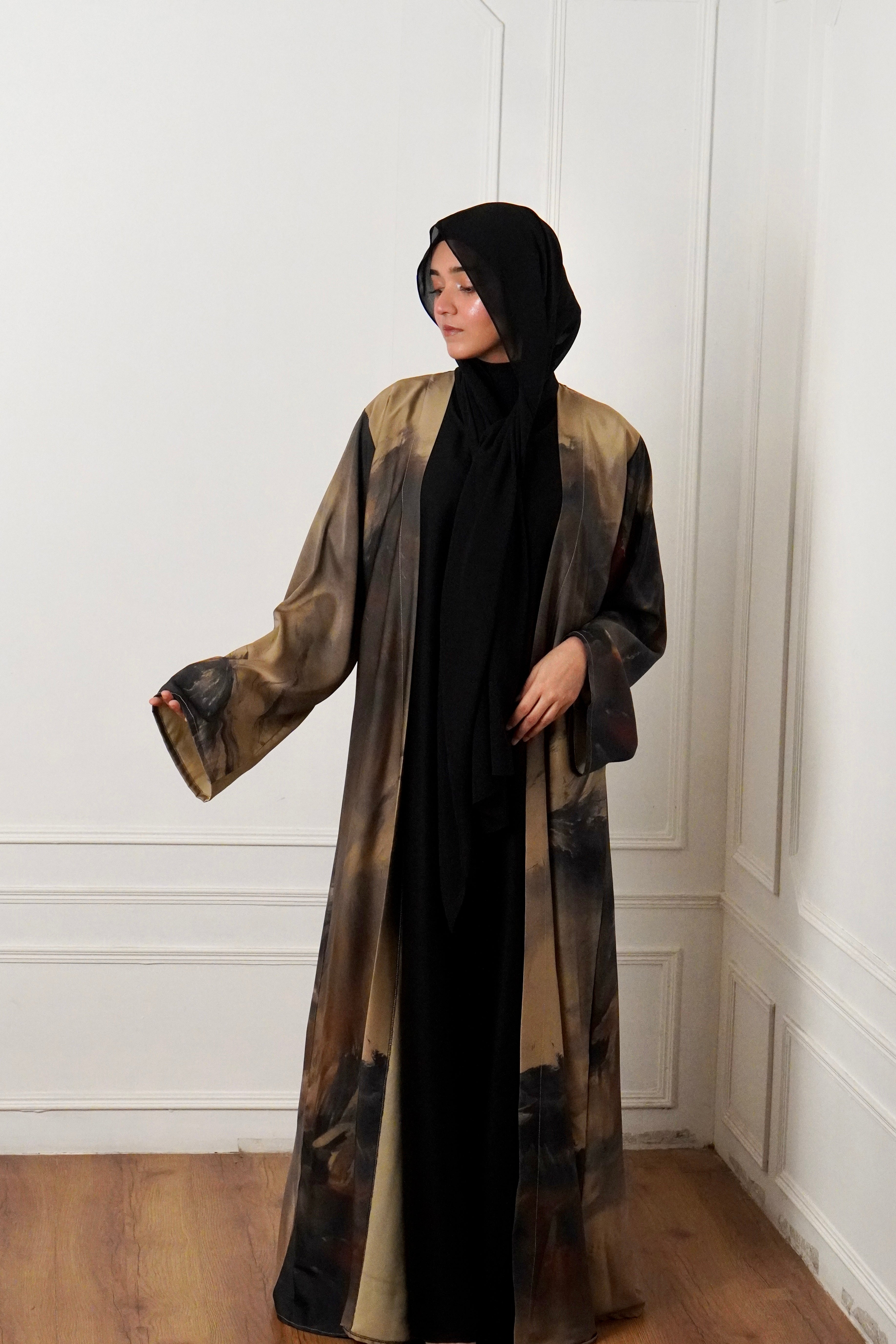 MARBLE PRINT ABAYAH - ROSE MIRAGE