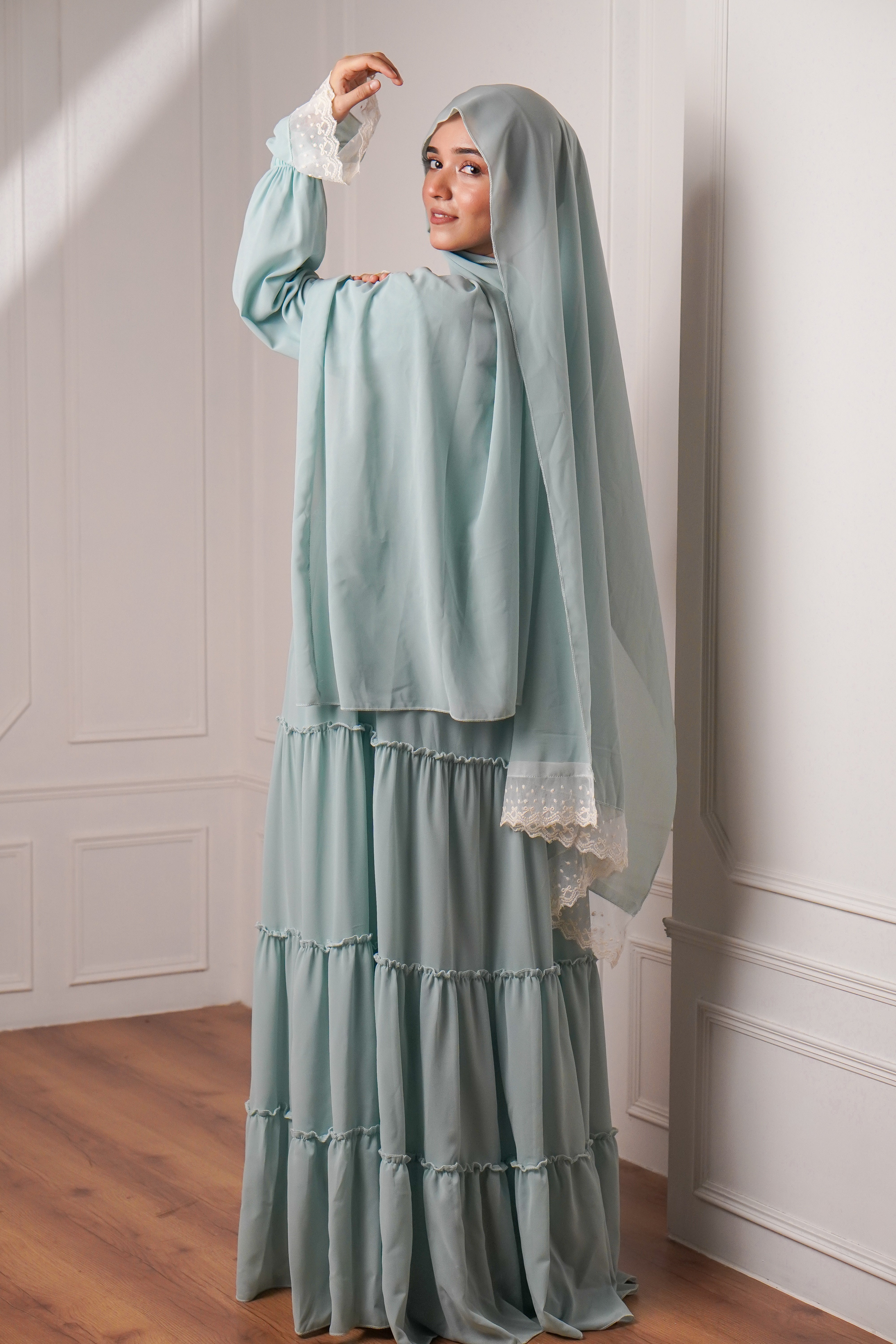 Feriha 2.0 Ruffled Dress - PASTEL GREEN