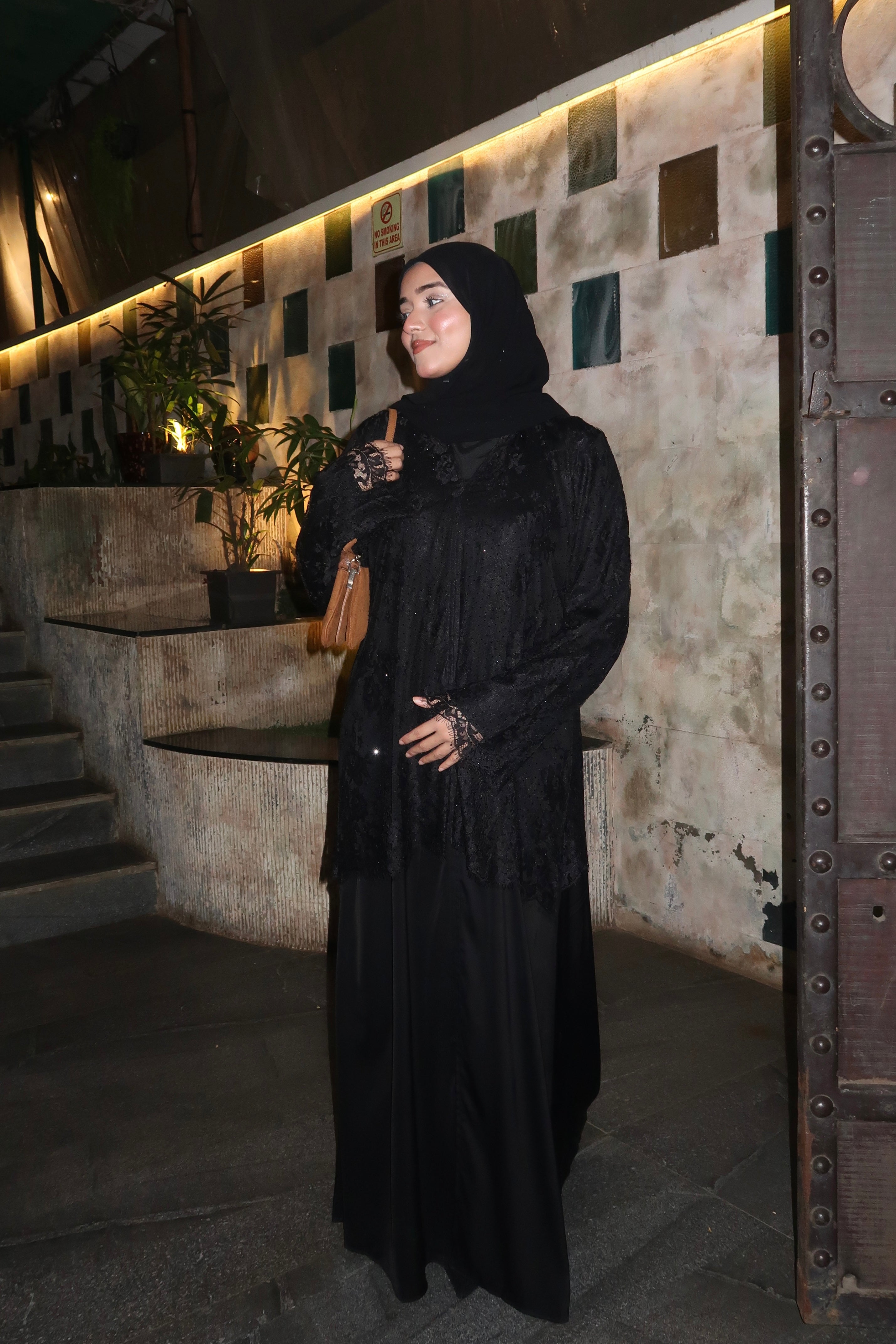 Layali Abayah - Lace Cut Work