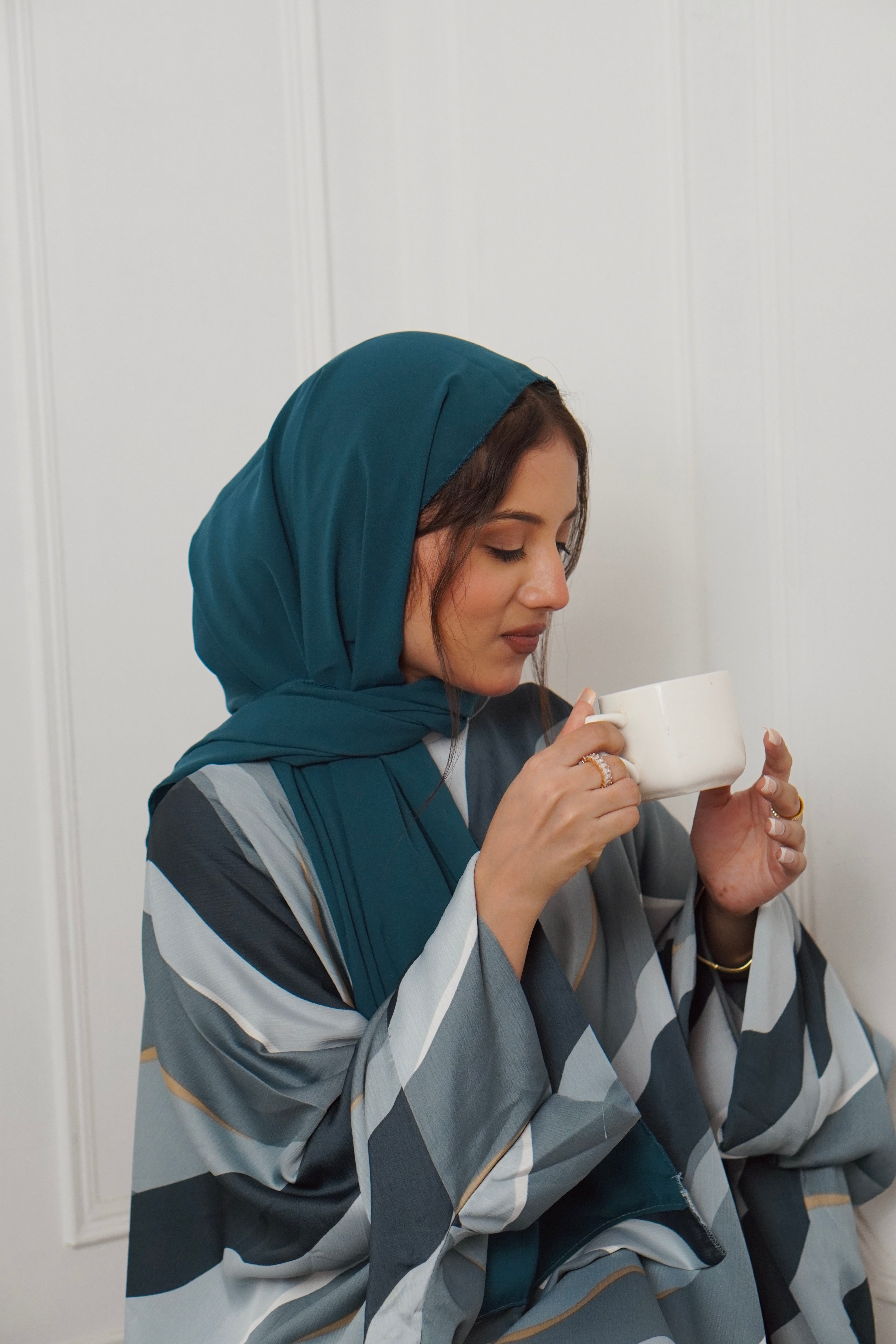 Y2K PRINTED ABAYAH - TURQUOISE