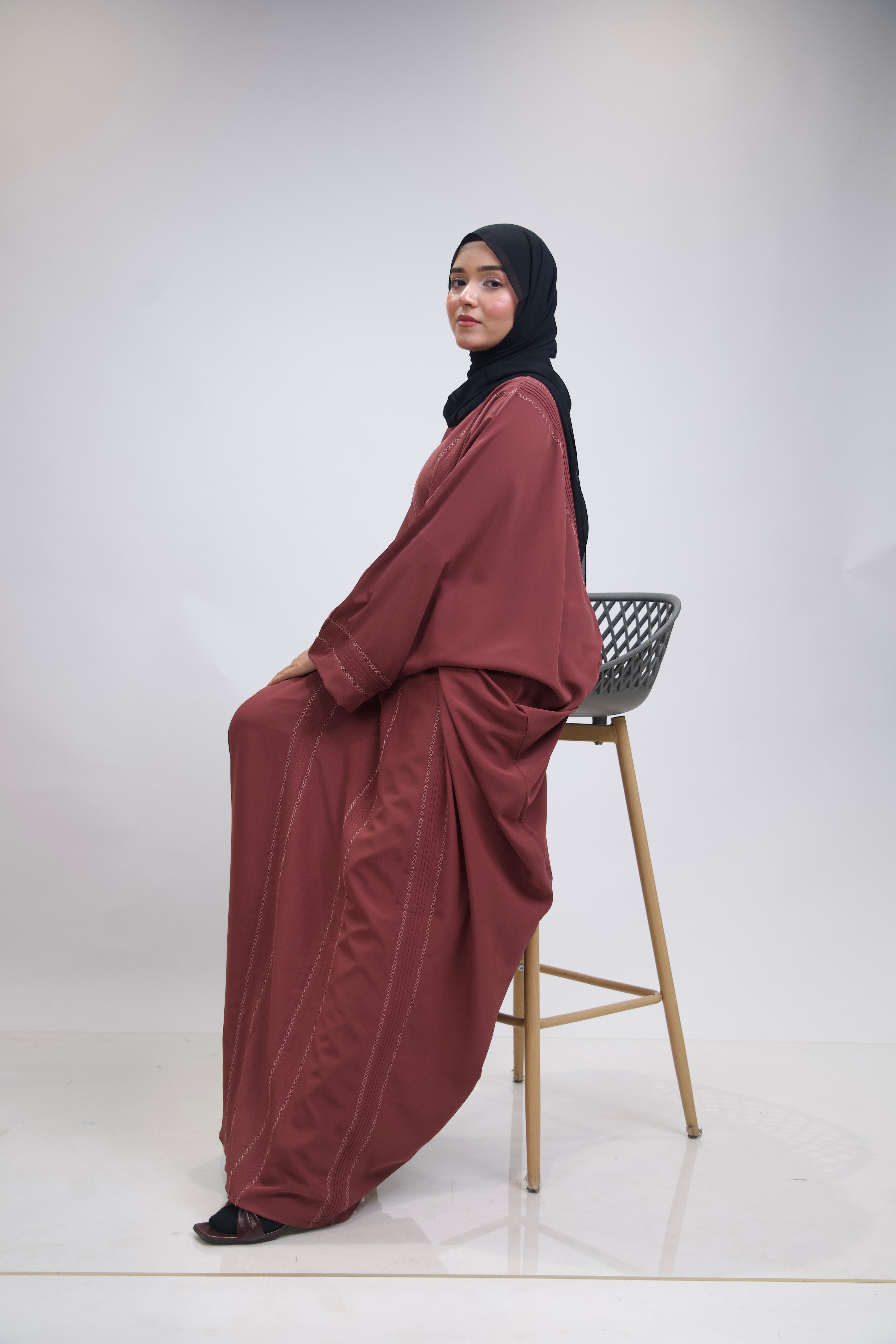 EMBROIDERED ABAYAH - Turkish Rose