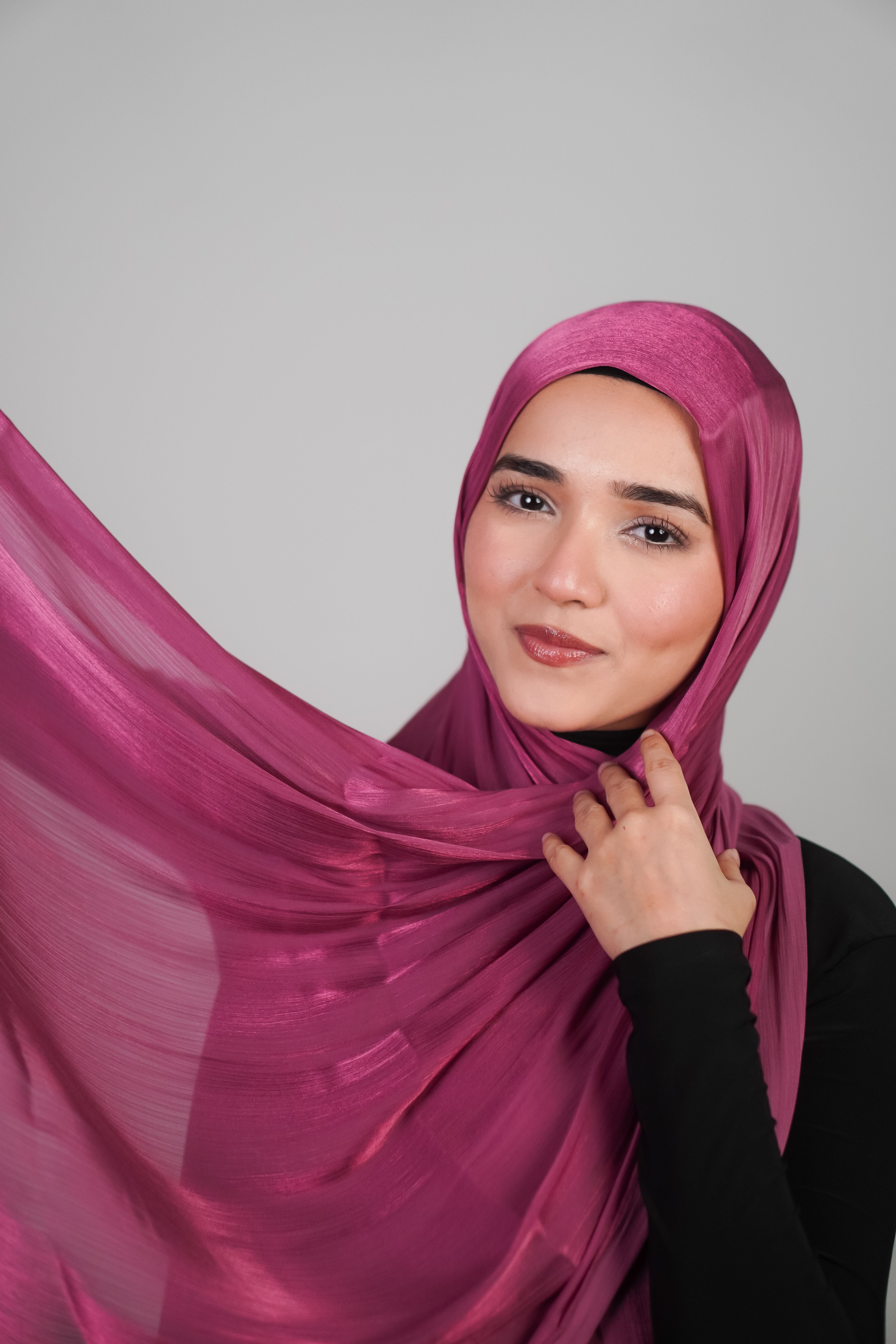 Premium Organza Hijab - Rose Pink