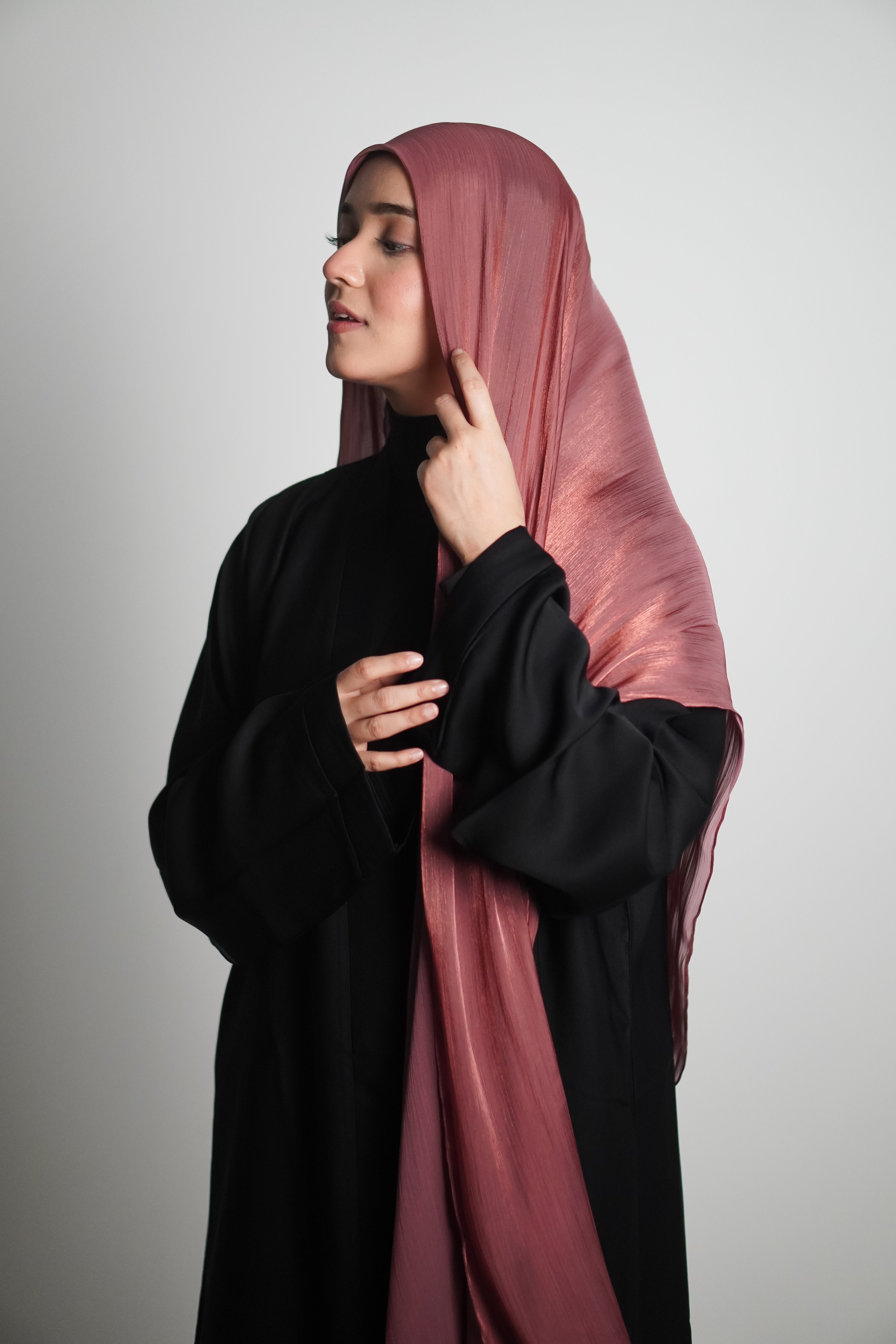 Premium Organza Hijab - Turkish Rose