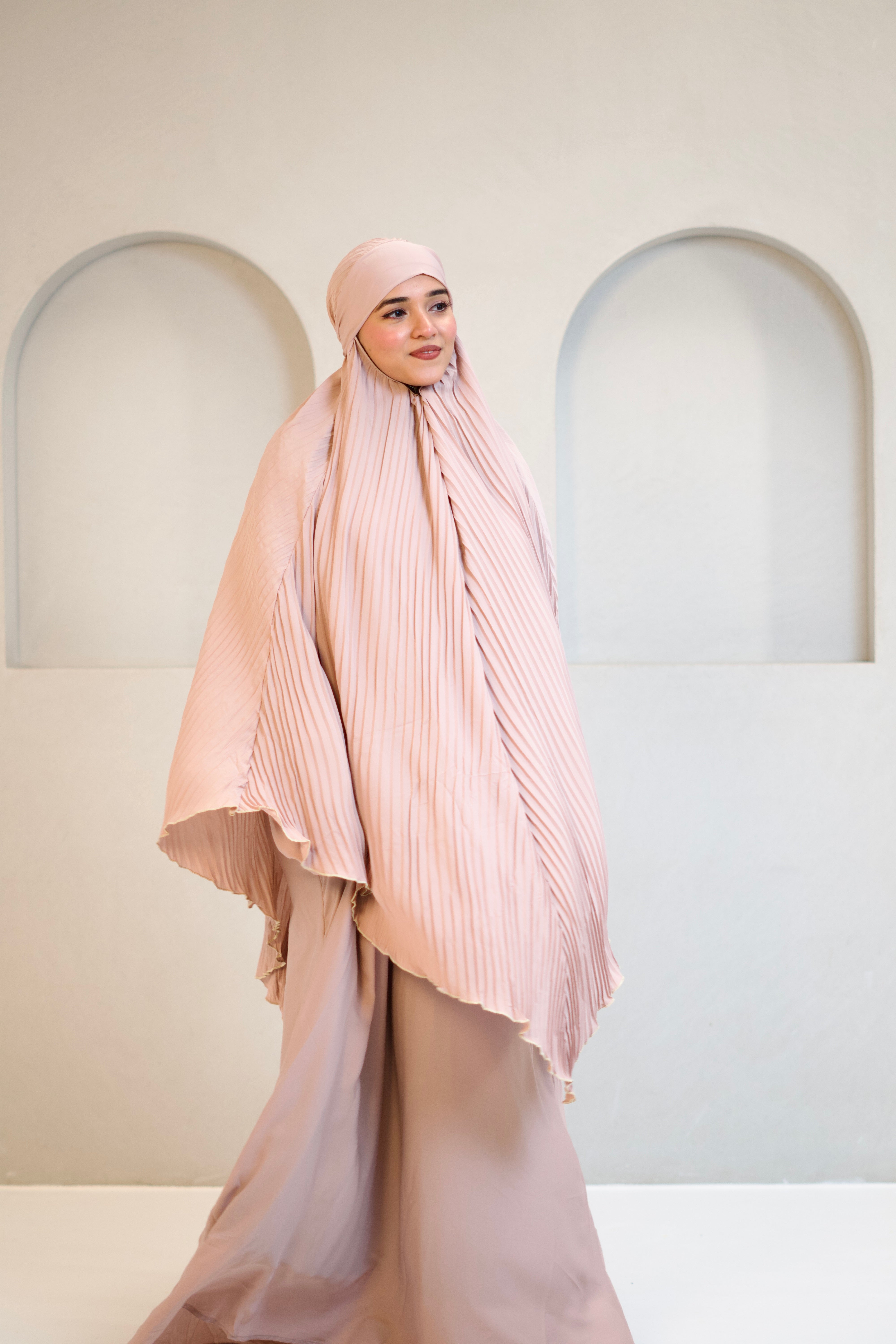 PLEATED KHIMAR SET
