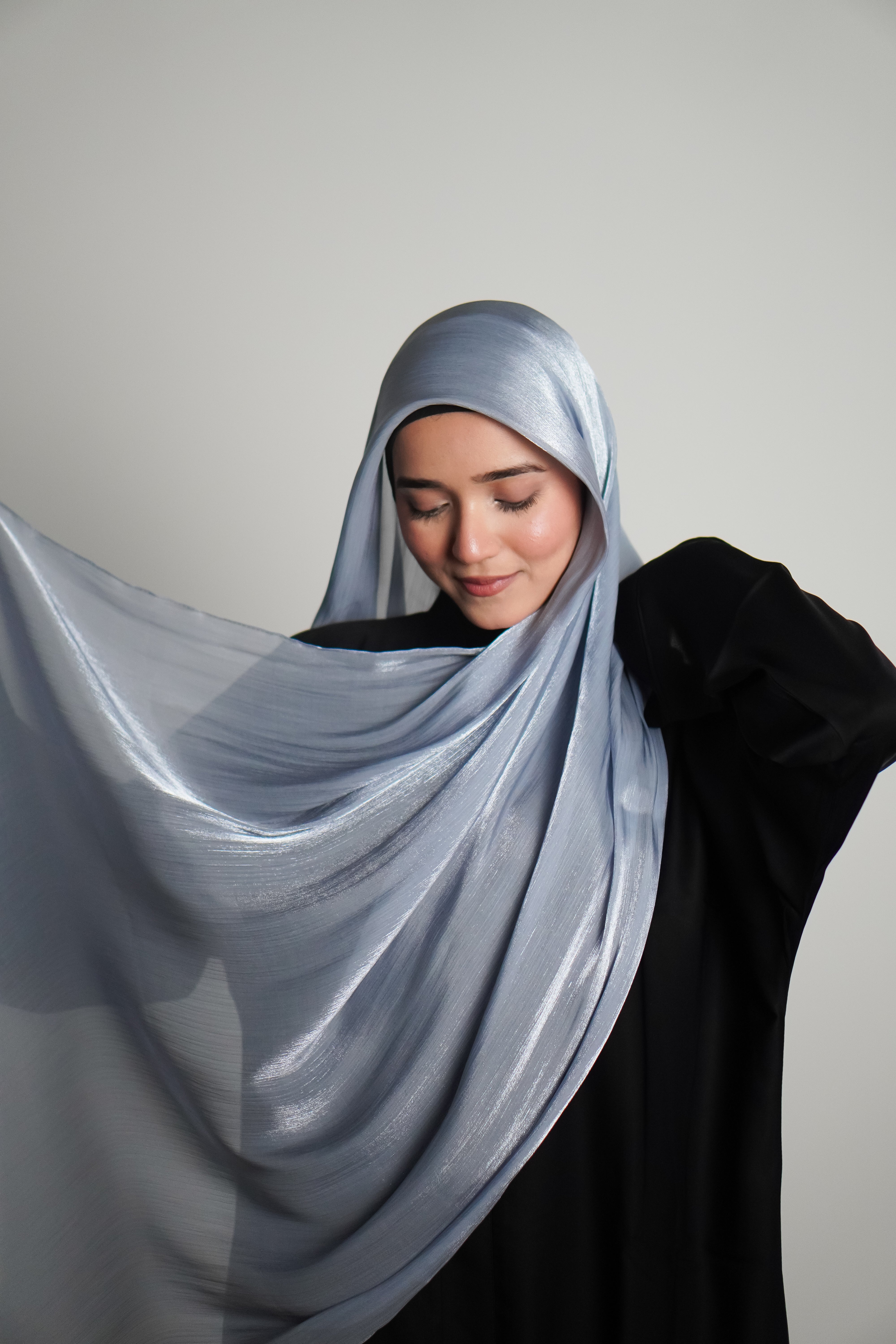 Premium Organza Hijab - Baby Blue