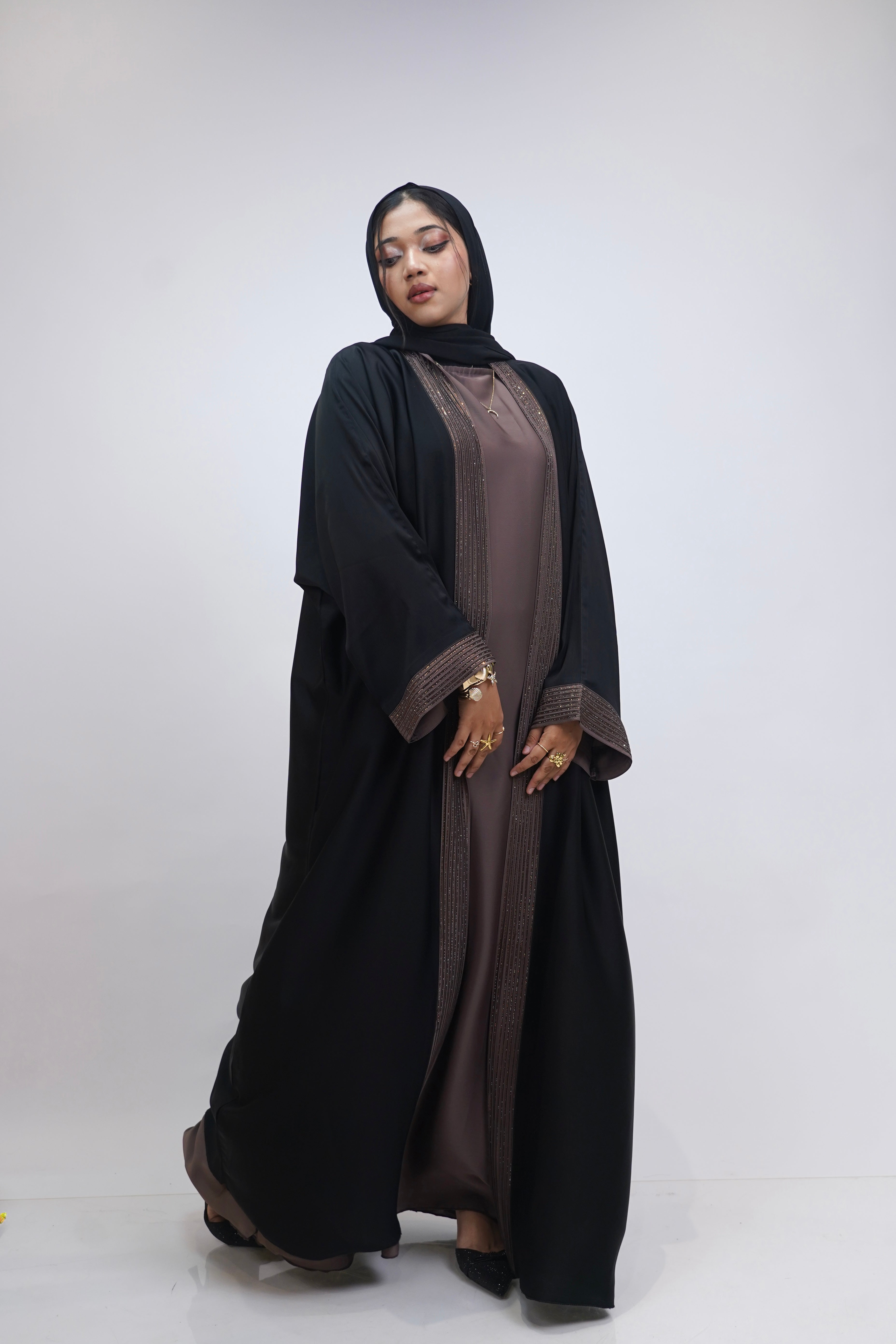 Rayah Brown Stone Abayah