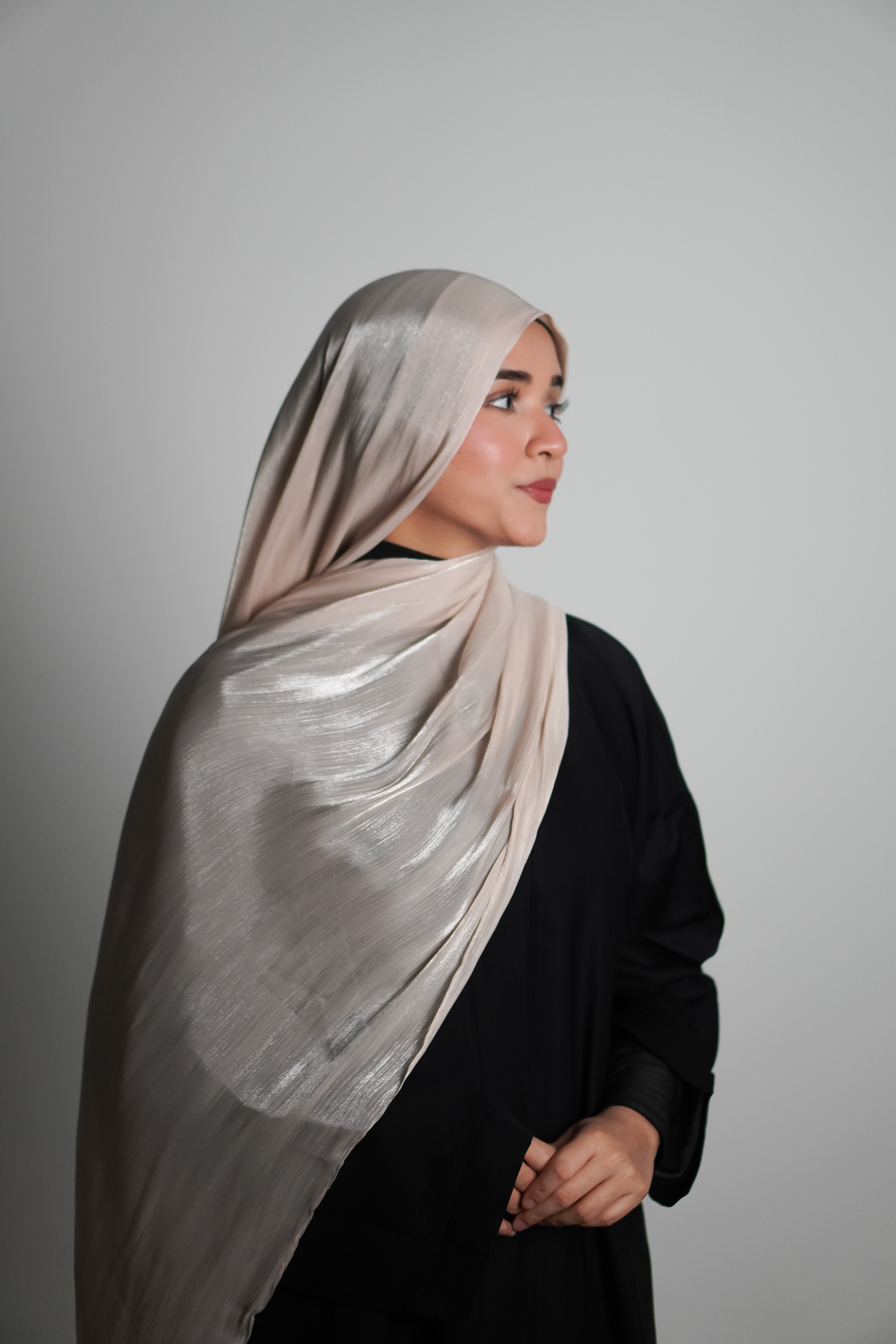 Premium Organza Hijab - Cremè Gold