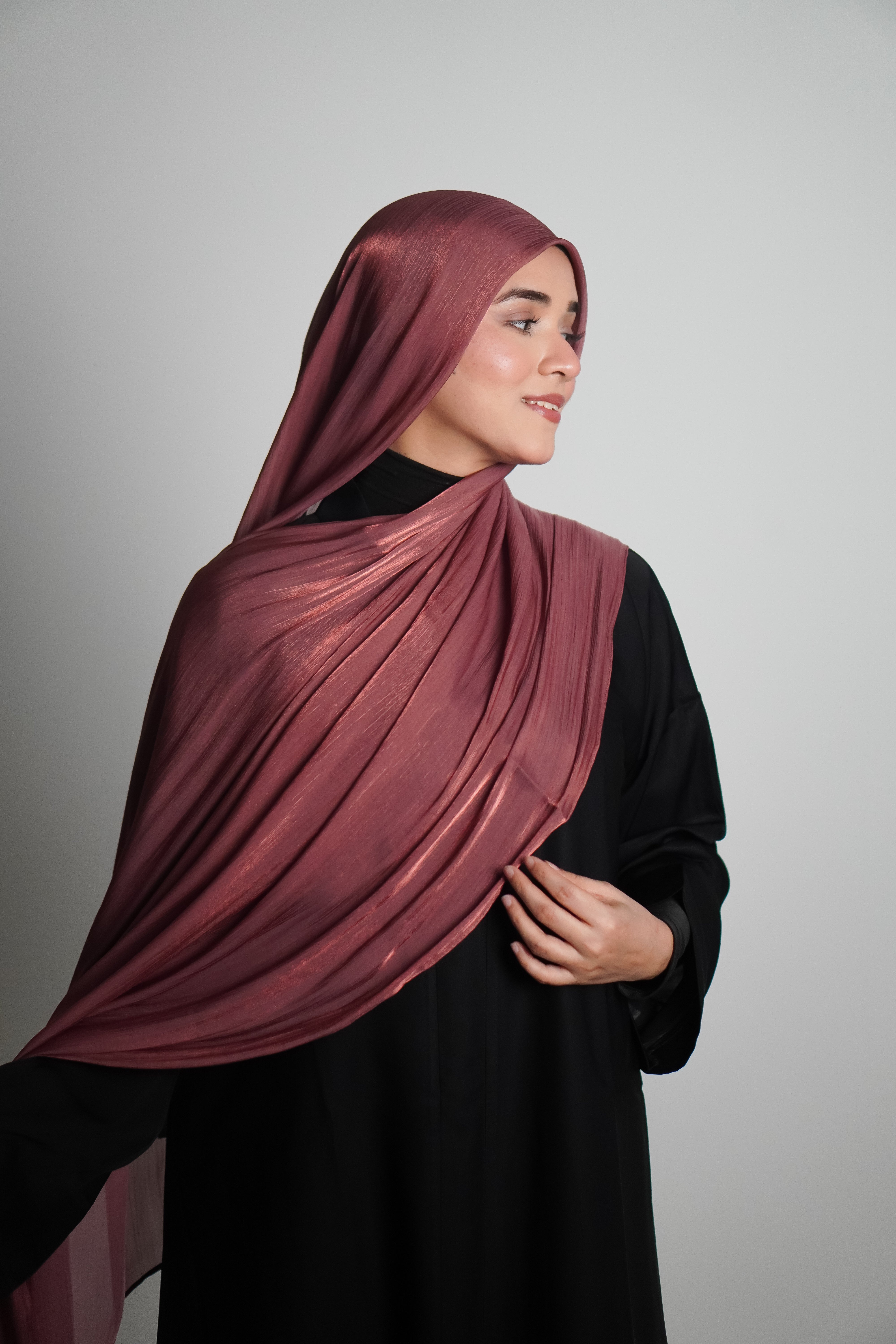 Premium Organza Hijab - Turkish Rose