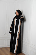 Black & Brown Buttoned Abayah