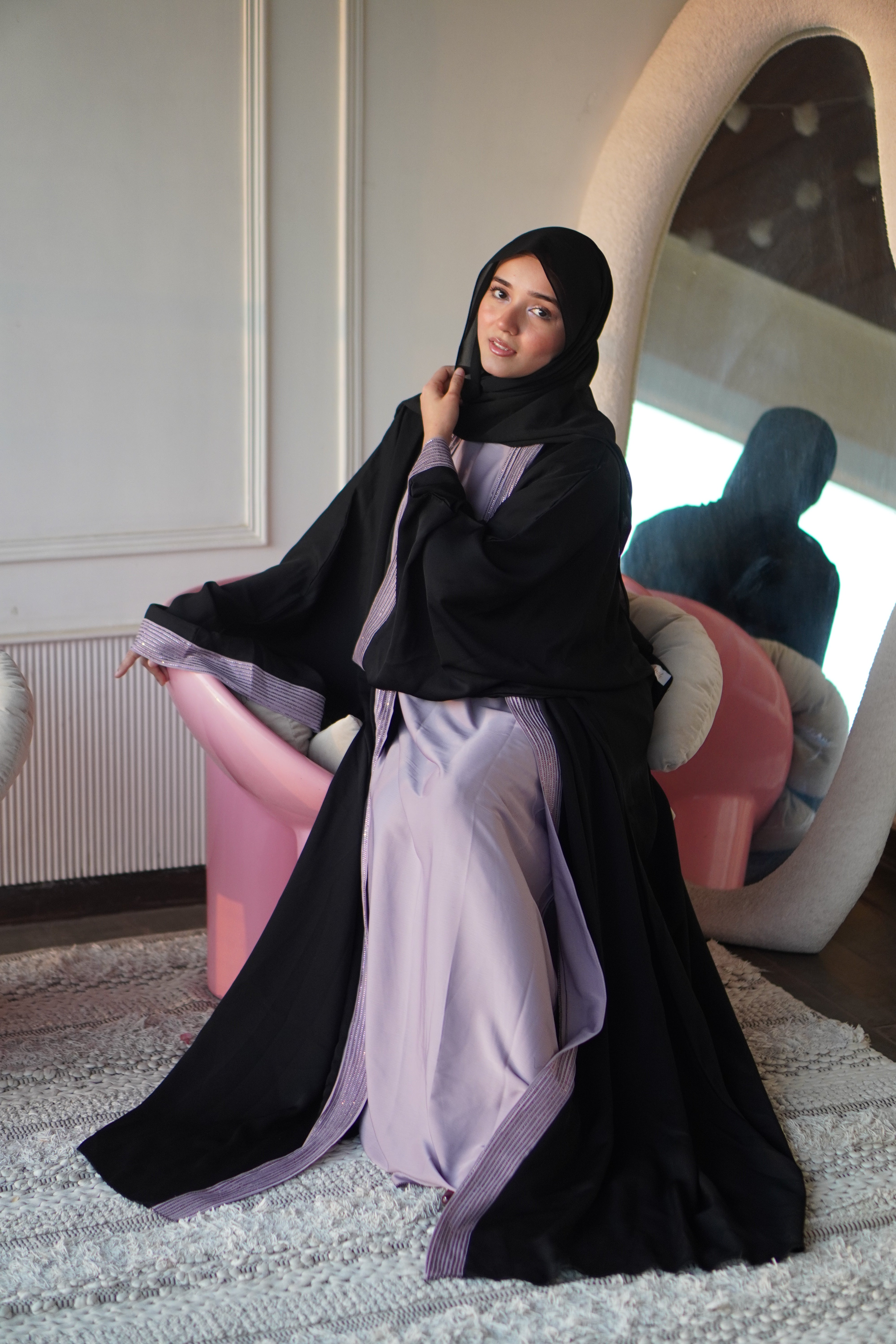 Rayah Pink Stone Abayah