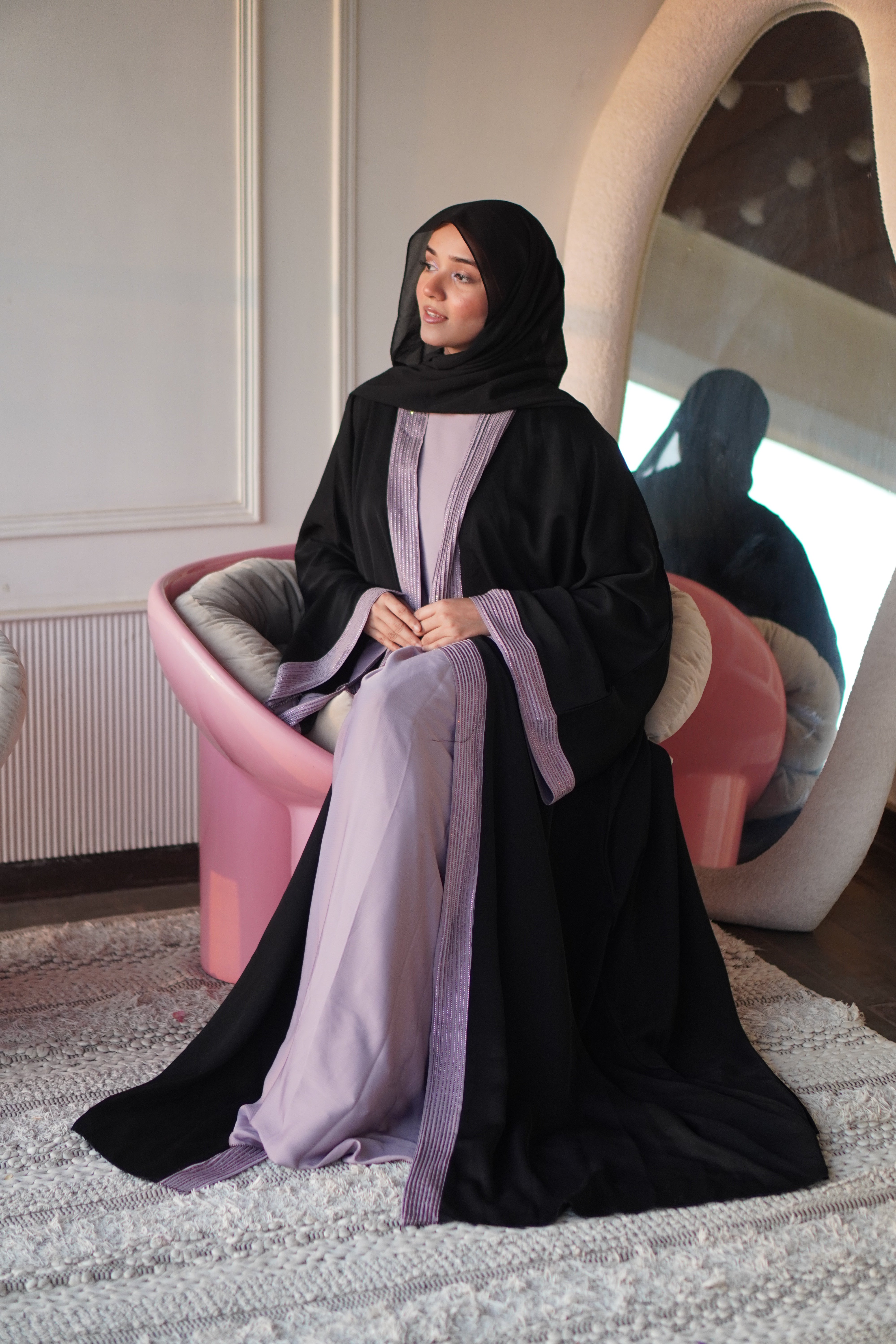 Rayah Pink Stone Abayah